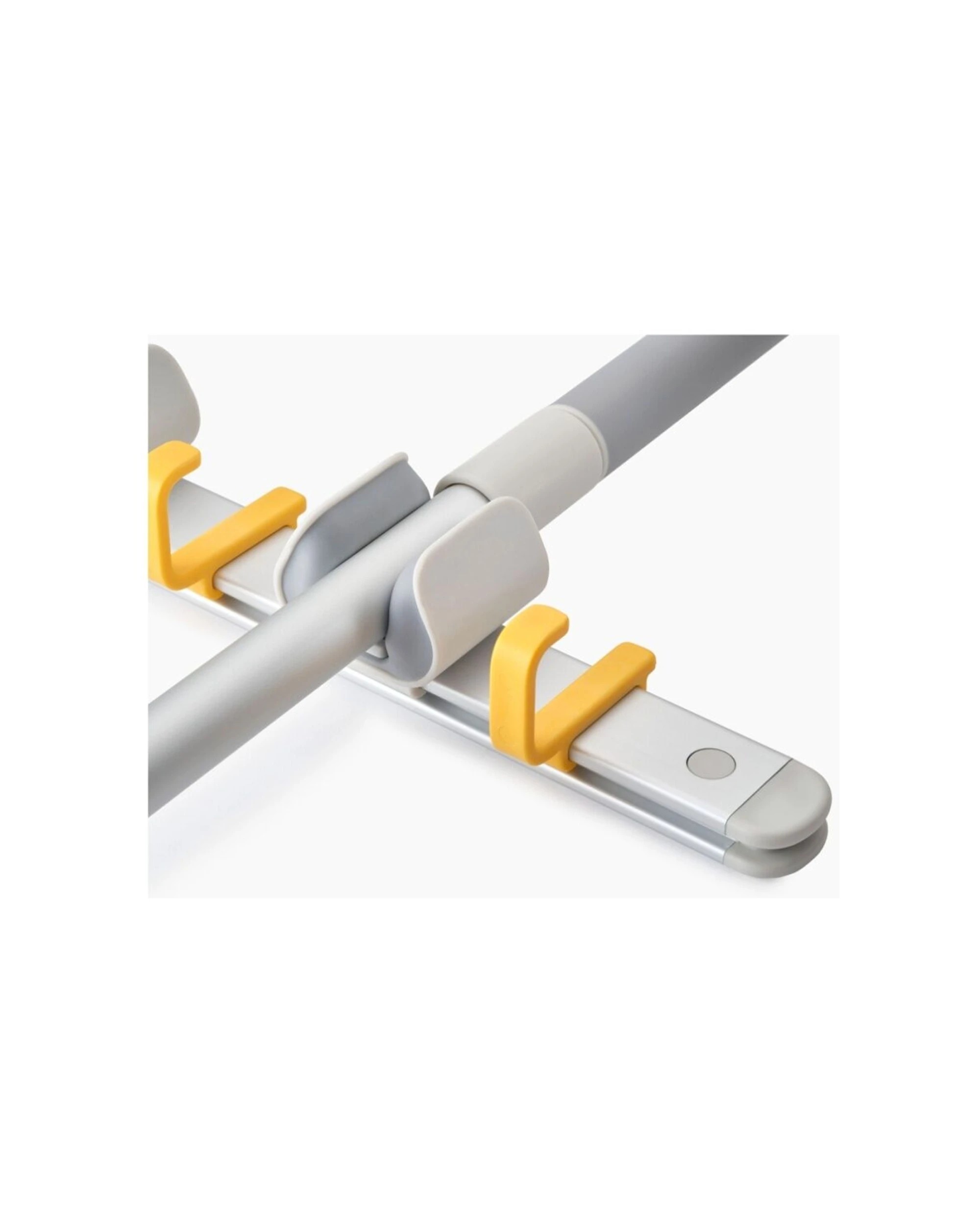 4 Joseph Joseph CleanTech Cleaning Tool Storage Rail With Adjustable Hooks - Silver, 4 of 7