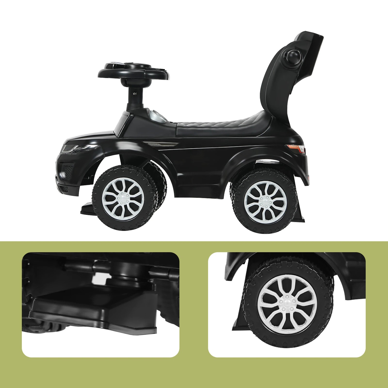 2 Costway Kids Ride On Push Car Sliding Car Toy - Black, 2 of 5