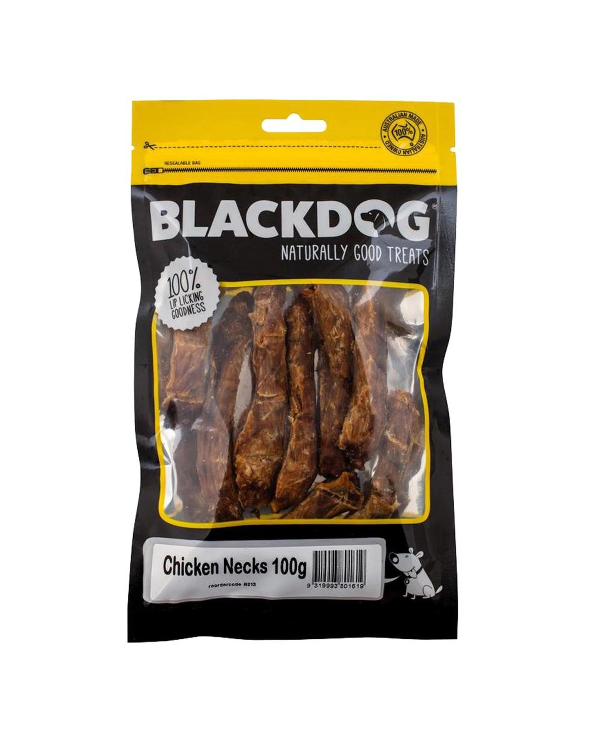 1 Blackdog Chicken Necks Natural Dog Chew Treats 100g, 1 of 1