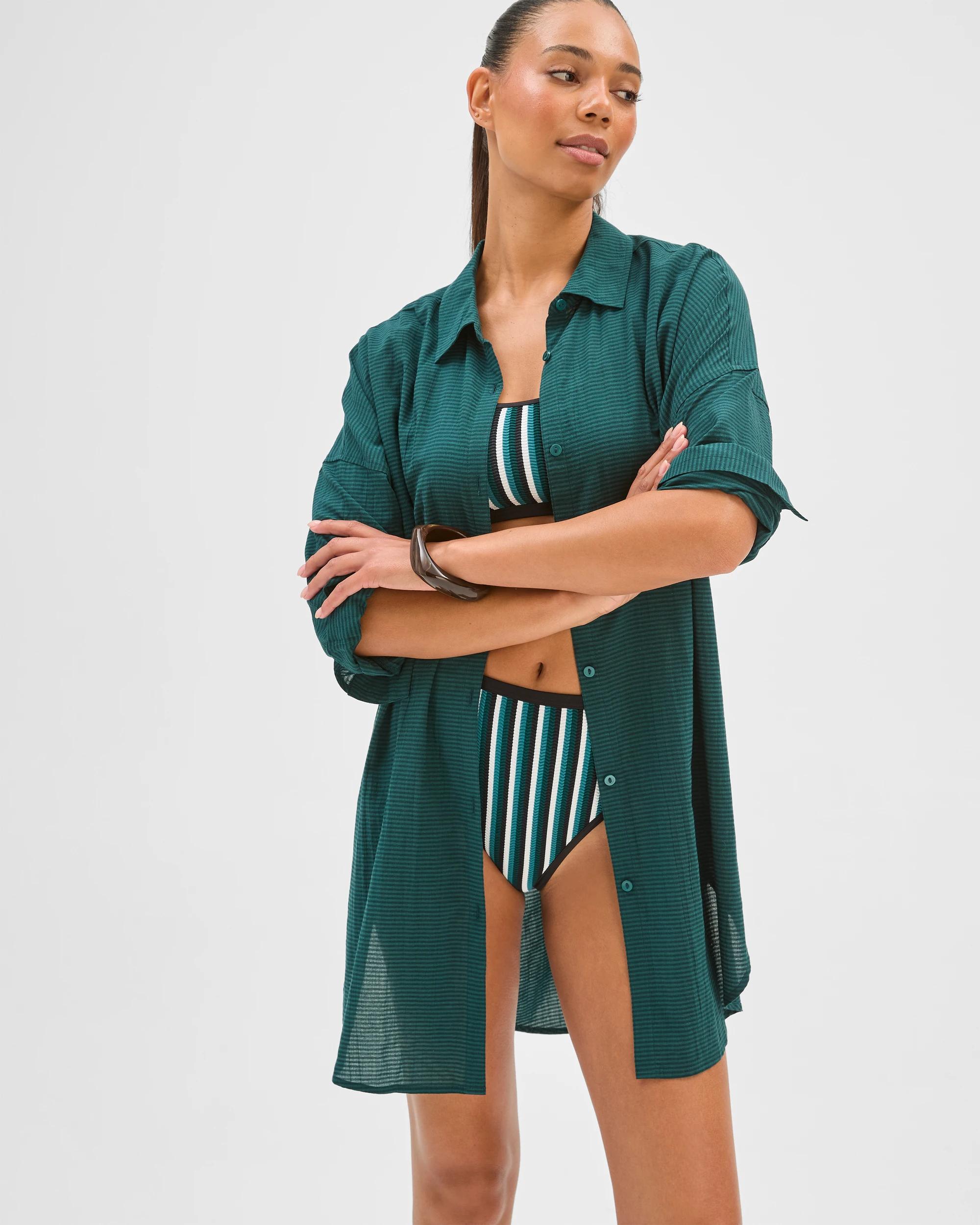 4 Target Woman Resort Swim Maxi Shirt DEEP FOREST, 4 of 8