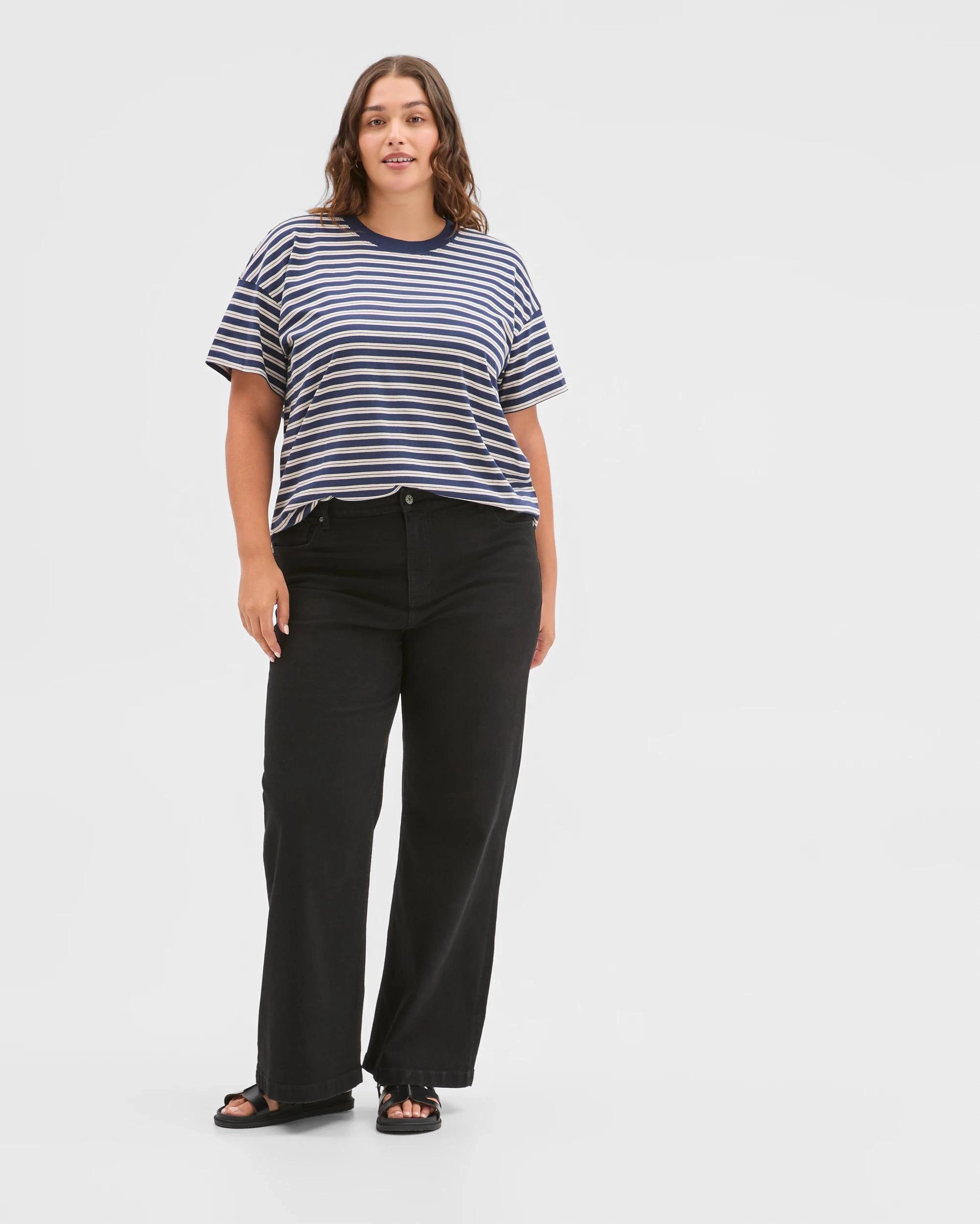 1 Target Curve Plus Size Denim Wide Leg Full Length Jeans BLACK, 1 of 6