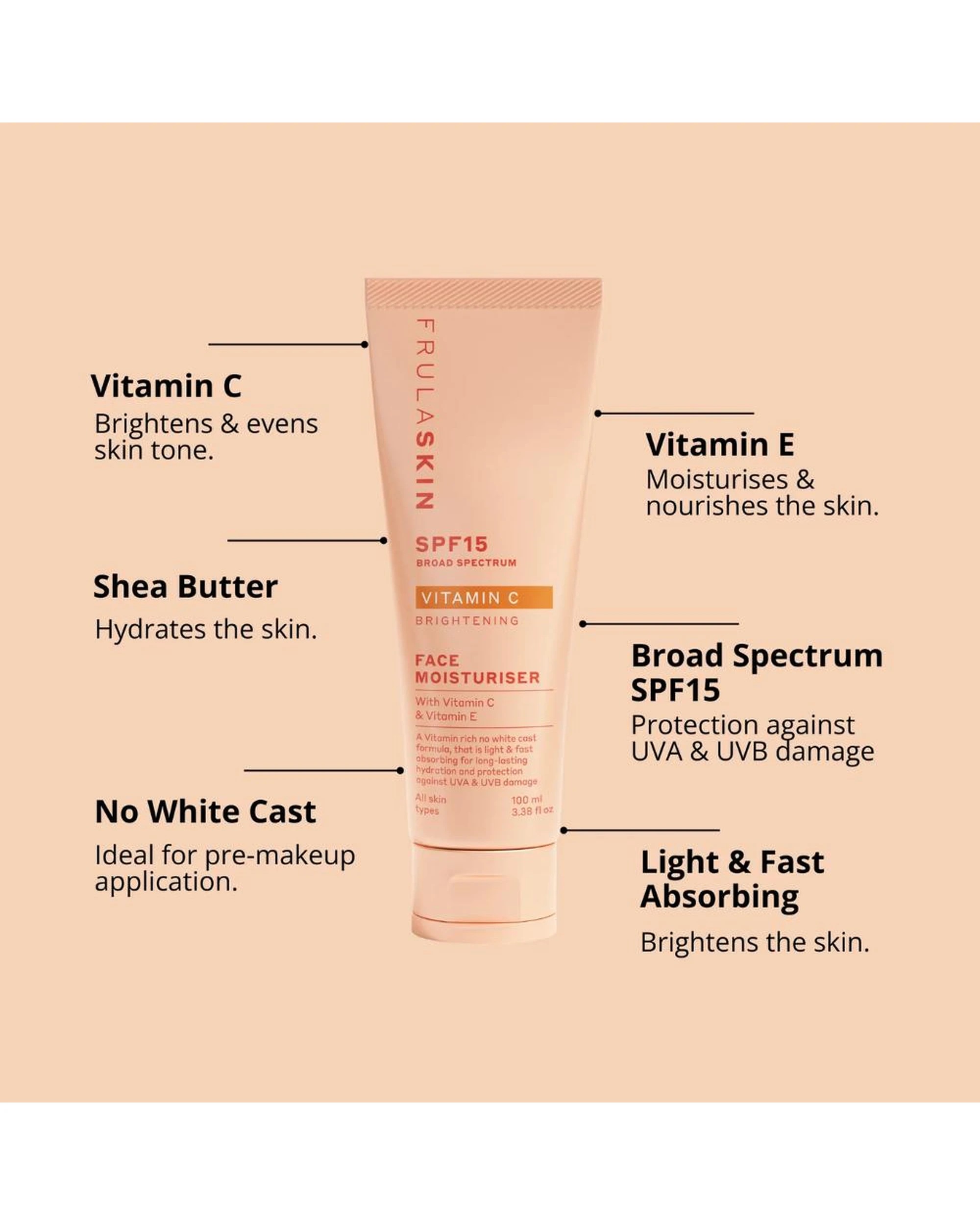 5 3 x Frula Skin Vitamin C Brightening Face Exfoliator with AHAs & Jojoba Oil 100mL, 5 of 7