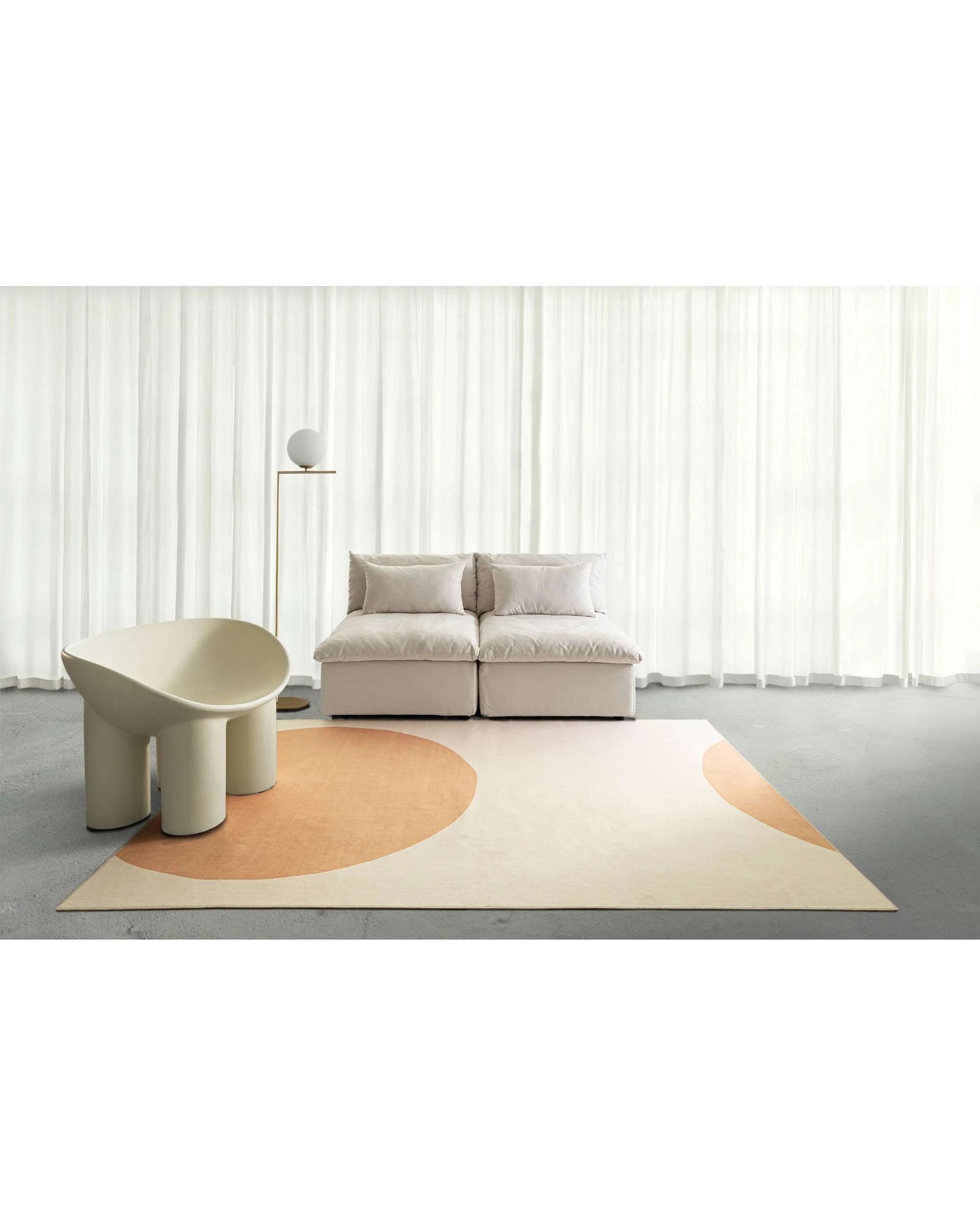 2 Loopsie Carretera Printed & Washable Rug-370cm x 270cm - Orange, 2 of 8