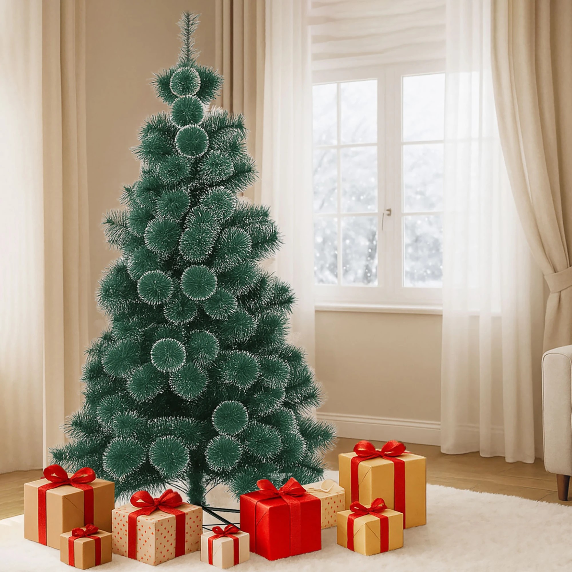 7 Santaco 2.1M 320 Tips Christmas Tree Full Pine Needle, 7 of 8