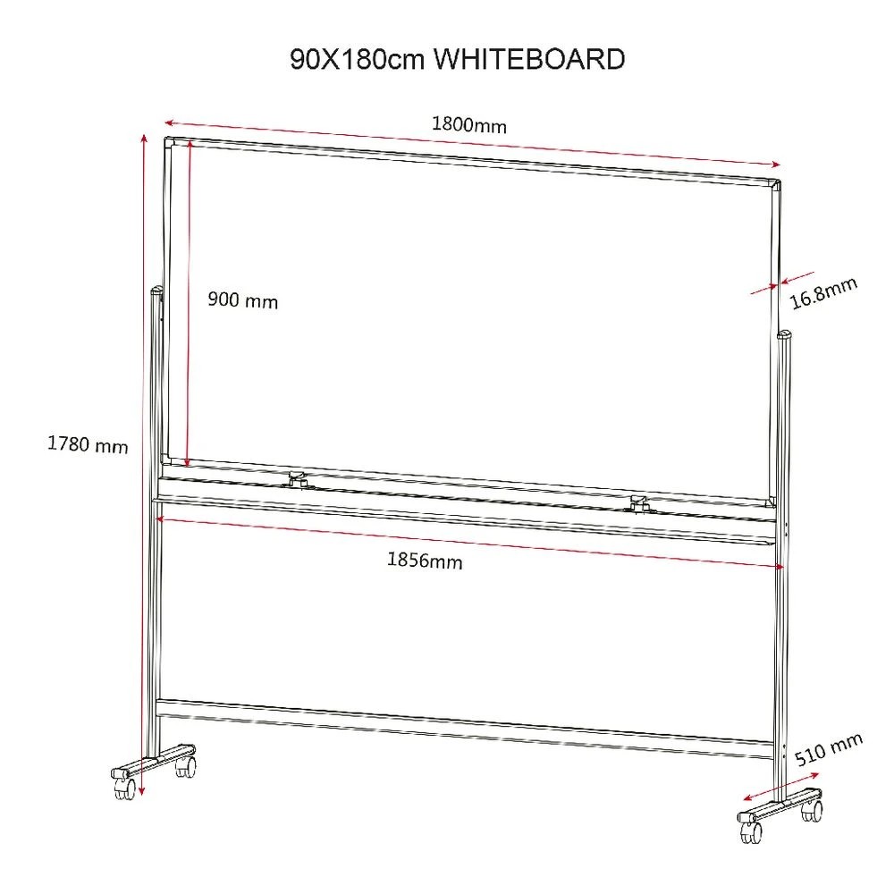 3 J.Burrows Mobile Whiteboard 1800 x 900mm, 3 of 3