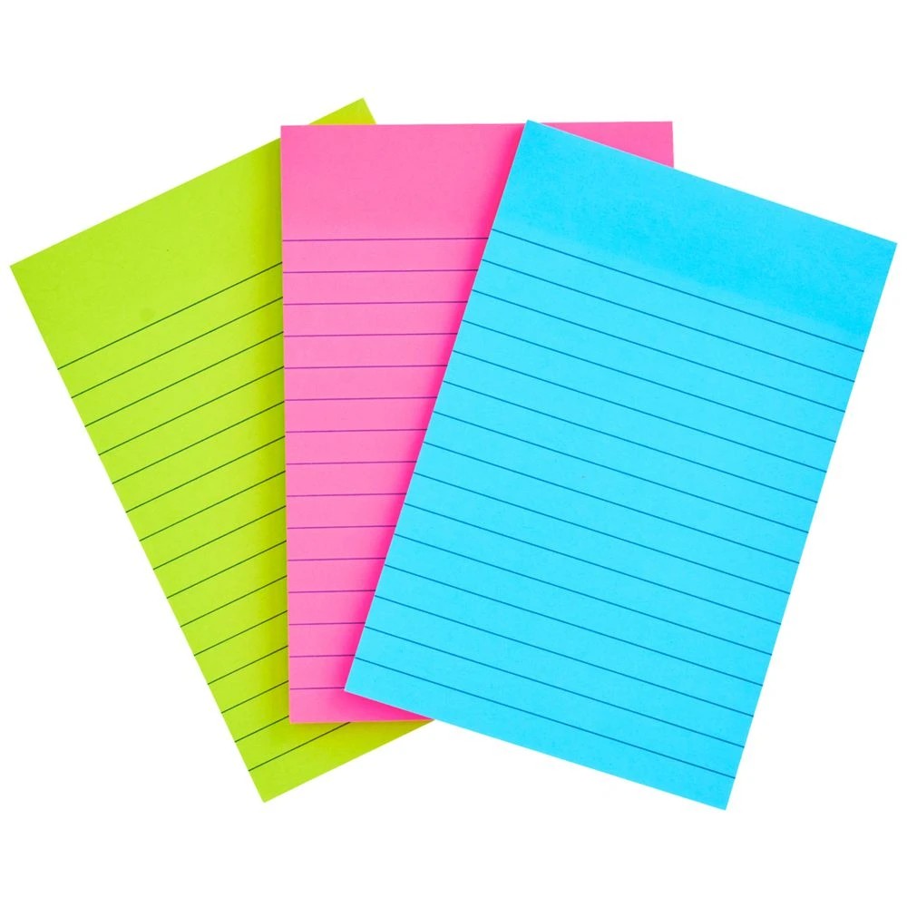 4 J.Burrows Ultra Stick-it Notes 101x152mm Lined Neon 3 Pack, 4 of 4
