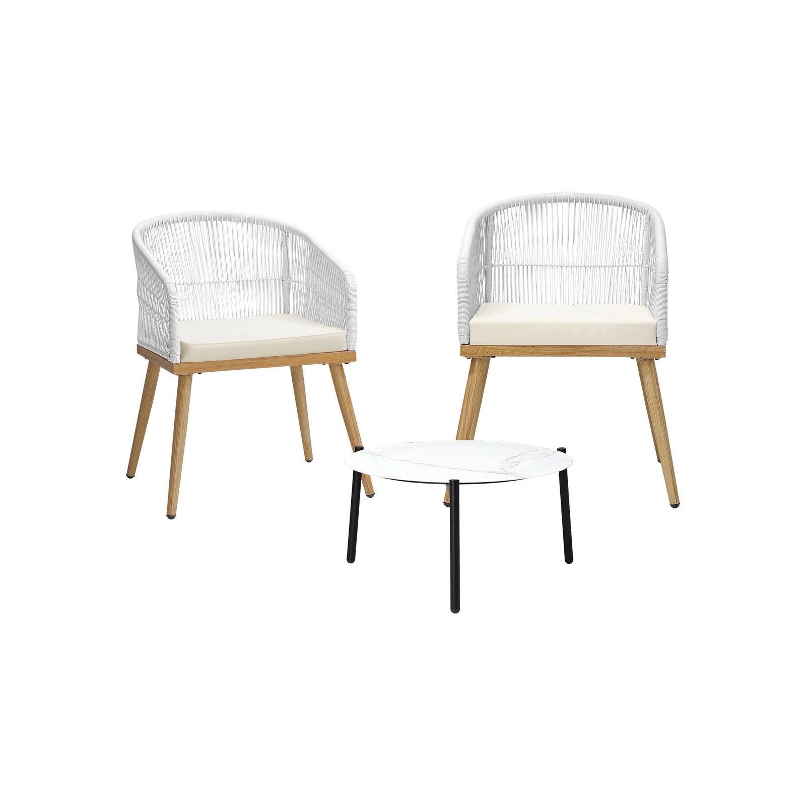 8 Livsip 3 Piece Outdoor Patio Setting Bistro Set Lounge Furniture Sets 50cm Table
 - Multi, 8 of 9