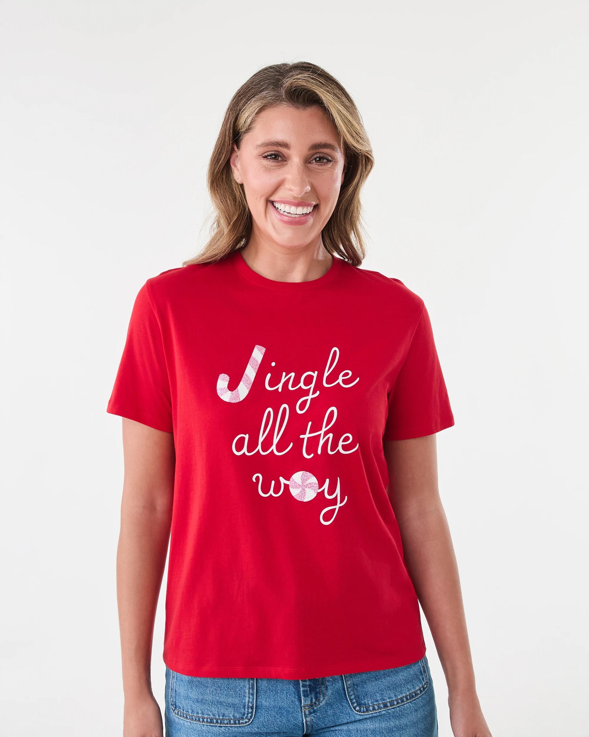 1 Short Sleeve Christmas T-shirt Jingle, 1 of 5