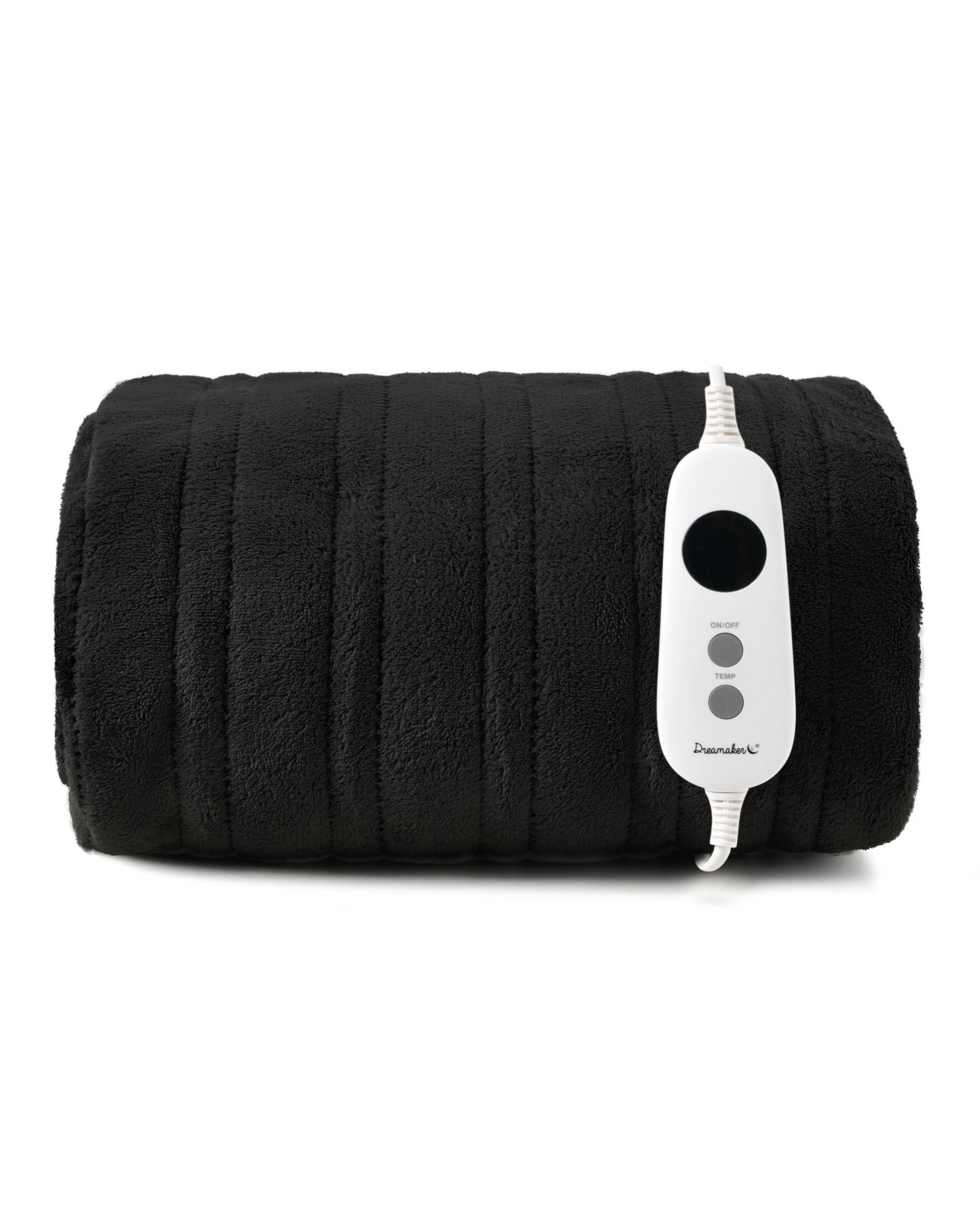 2 Dreamaker Kingston Coral Fleece Electric Heated Throw Blanket 130x160cm - Black, 2 of 7