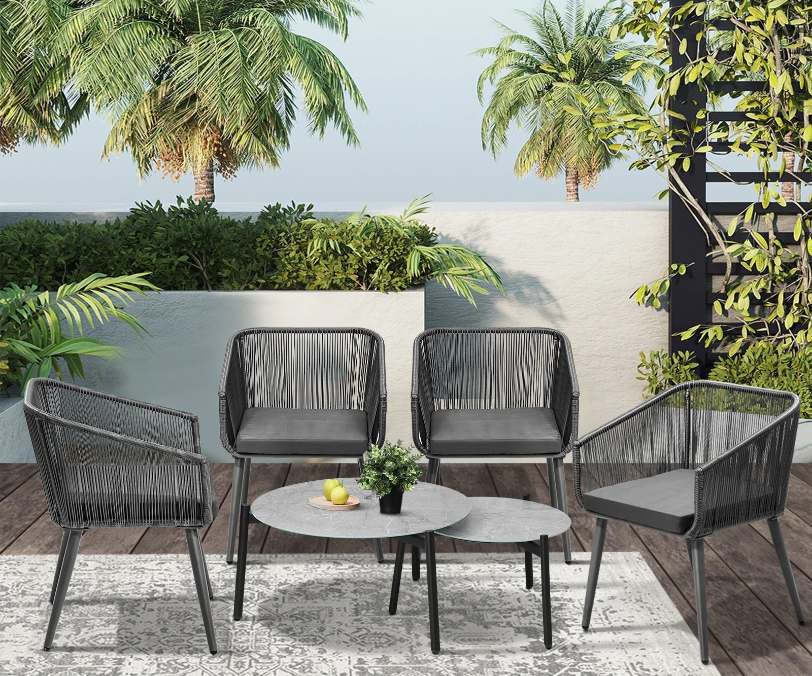 4 Livsip 6 Piece Outdoor Patio Set Lounge Furniture Setting - Multi, 4 of 10