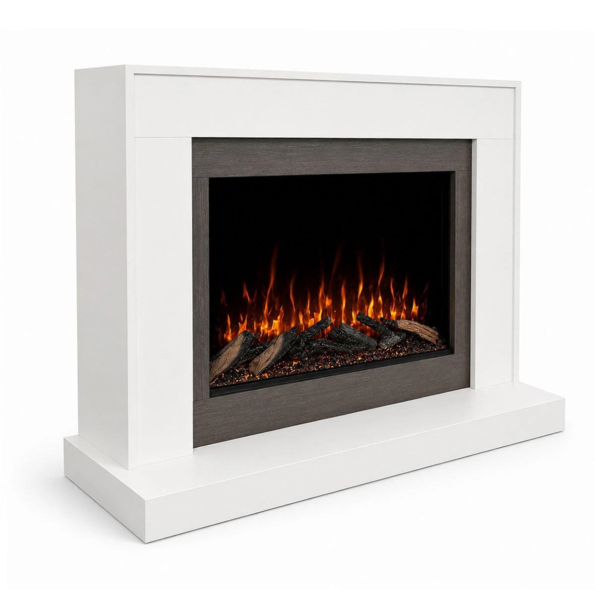 4 Moda Living Nilla Hearth Pure White Mantel Electric Fireplace Suite - White, 4 of 10