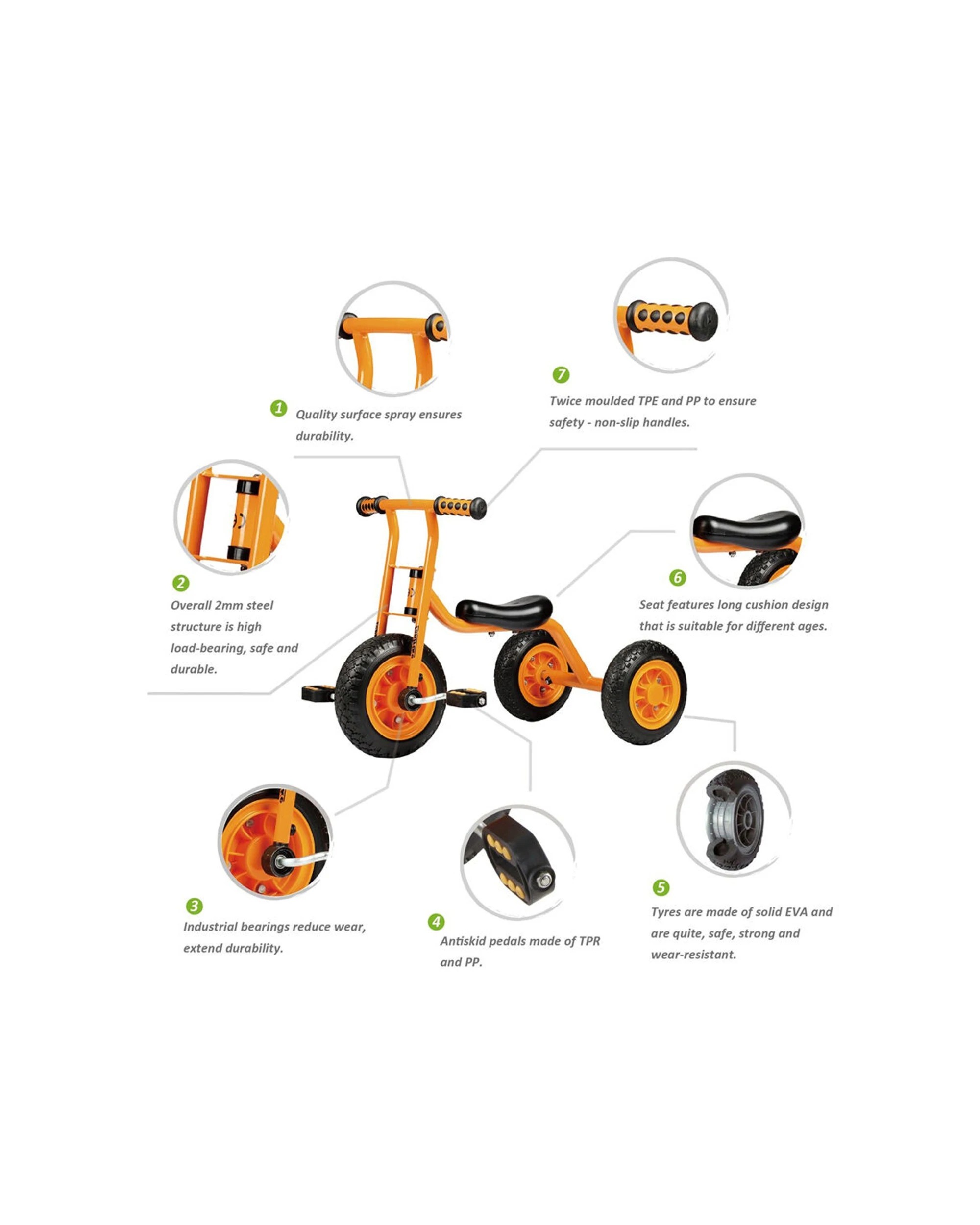 5 TOP-TRIKE Rookie Tricycle - Kids Tricycle - Steel Bike - Educational Toy - Multi, 5 of 7