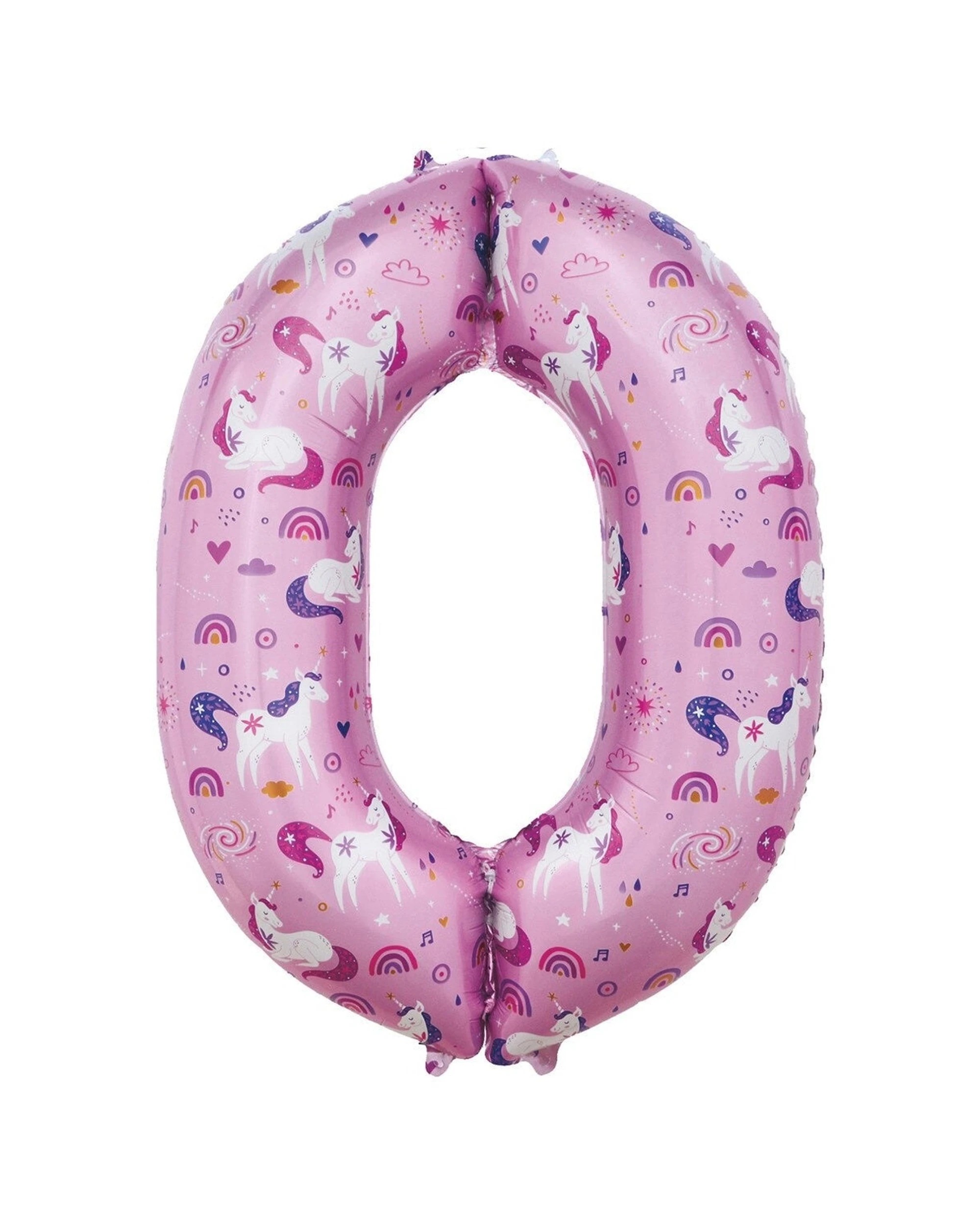1 Meteor Party Numeral Foil Balloon Unicorn Number 0 34in - Pink, 1 of 1