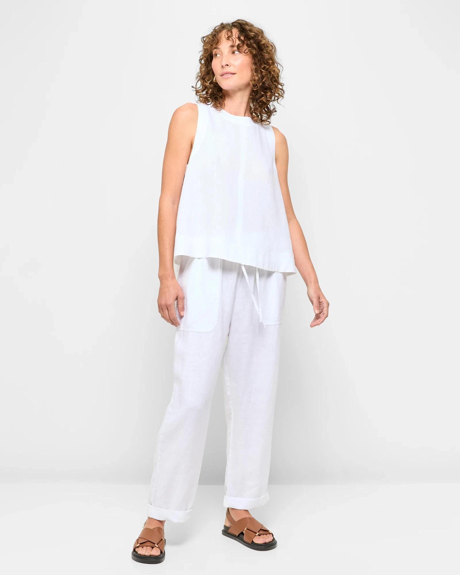 2 Target European Linen Tank Top WHITE, 2 of 5