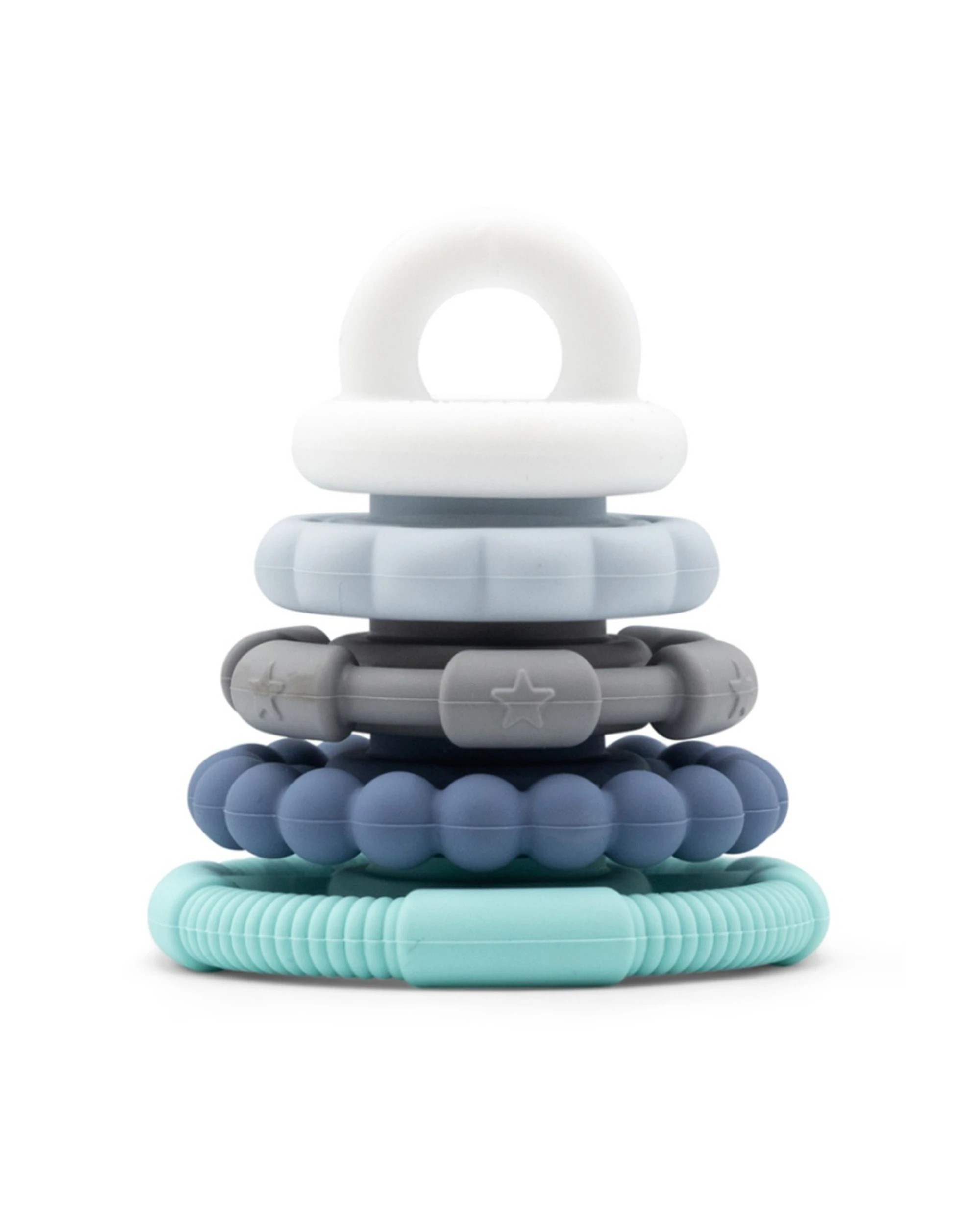 1 Jellystone Designs Rainbow Stacker Silicone Baby Teether & Toy Ocean - Multi, 1 of 1