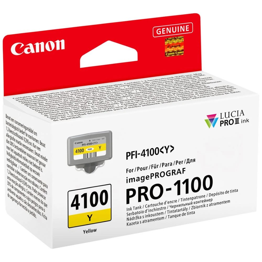 2 Canon PFI-4100 Yellow Ink, 2 of 3
