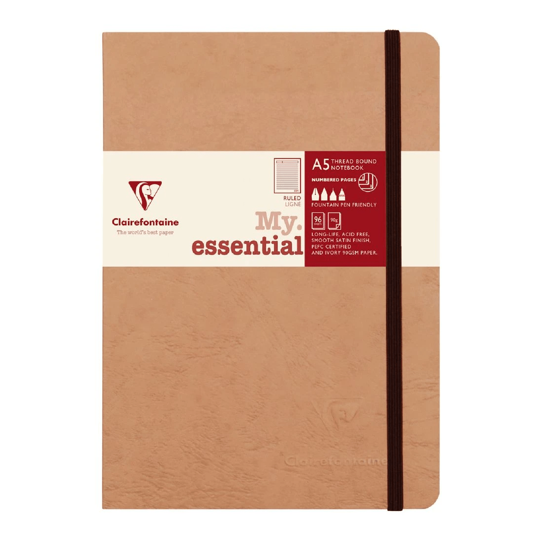 1 Clairefontaine My Essentials A5 Notebook Ruled 192 Page Kraft, 1 of 10