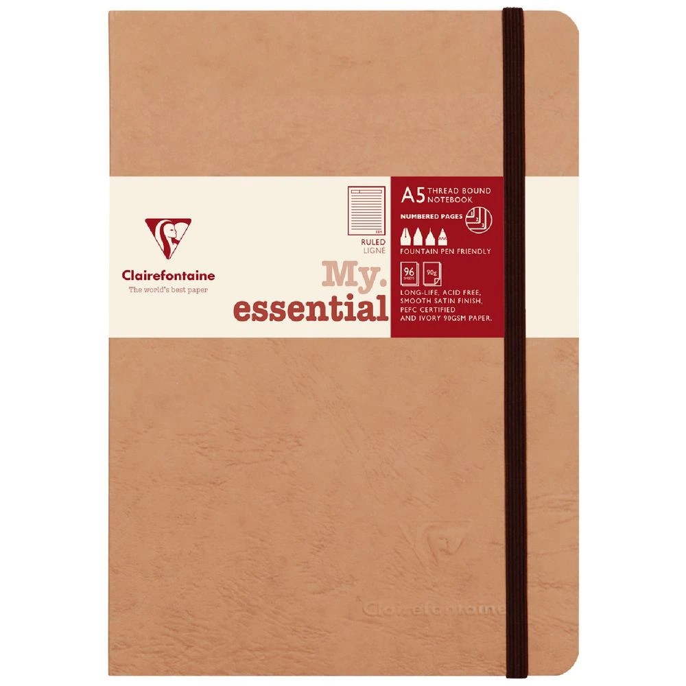 1 Clairefontaine My Essentials A5 Notebook Ruled 192 Page Kraft, 1 of 10