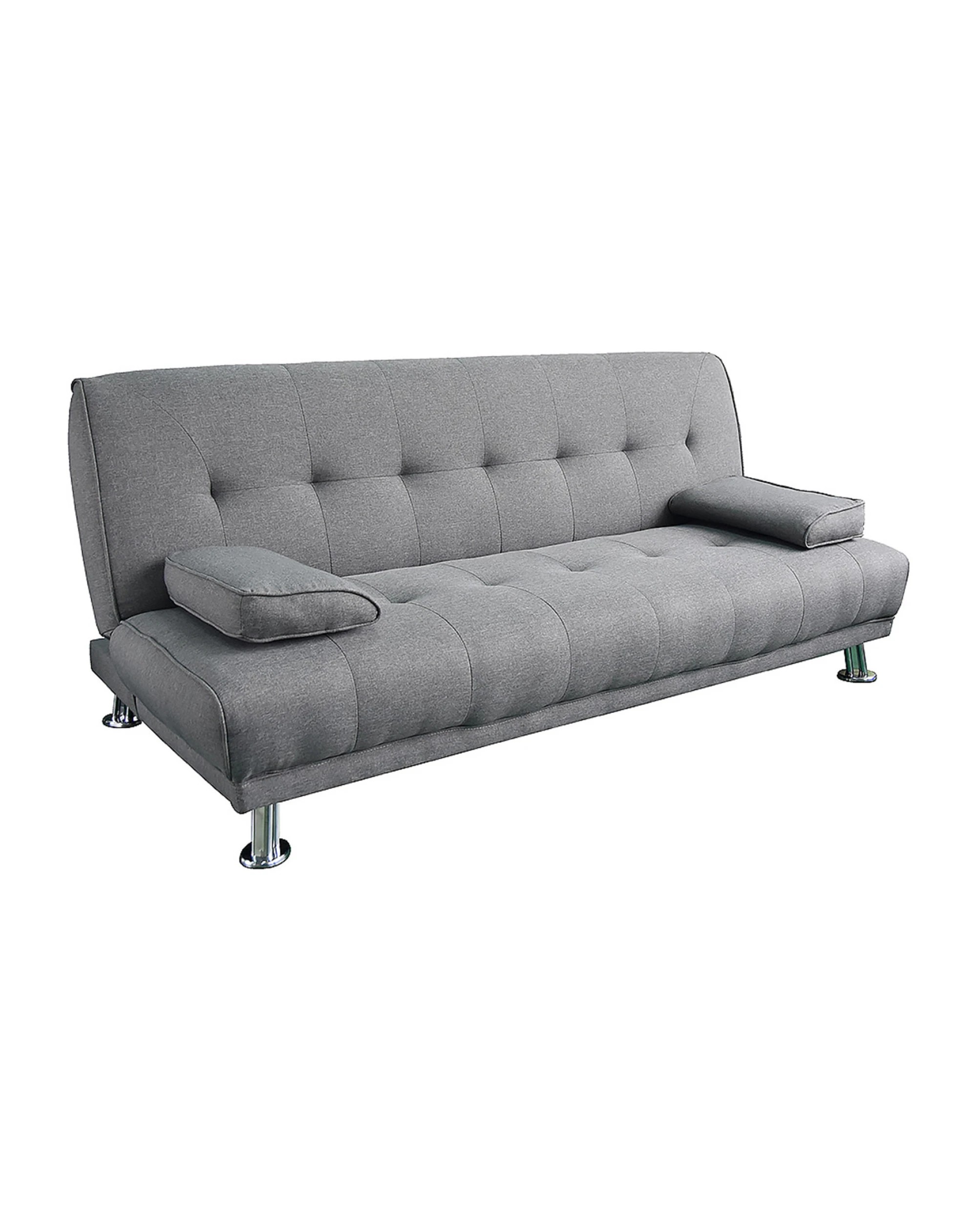 2 Sarantino 3 Seater Linen Sofa Bed Couch Lounge Futon - Light Grey, 2 of 5
