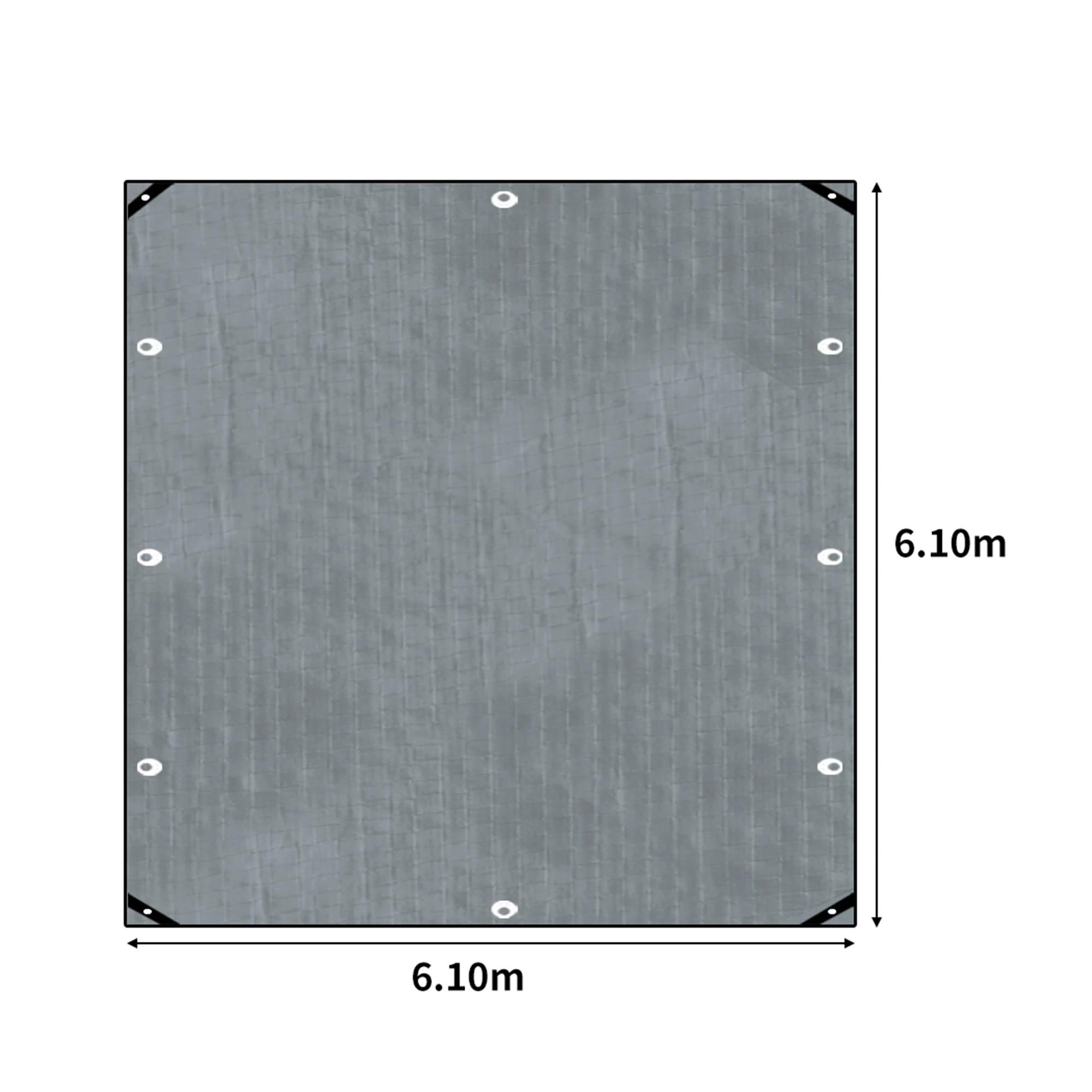 3 Mountview 6.1X6.1M Heavy Duty Waterproof Poly Tarpaulin Camping Cover, 3 of 6