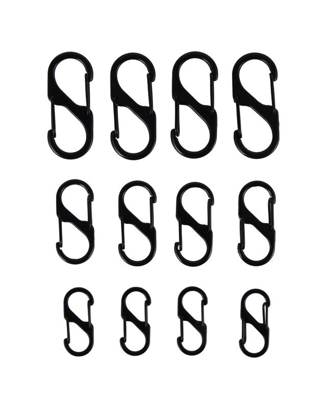 12 Pack S-Shaped Carabiner C