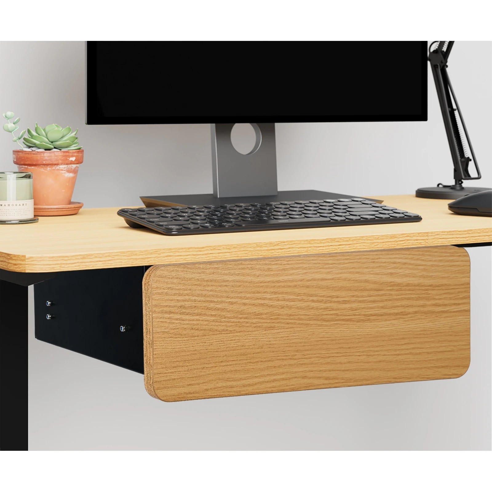 3 Oikiture Under Desk Drawer Pull Out Sliding Tray Organizer With Drawers Dividers
 - Natural, 3 of 7