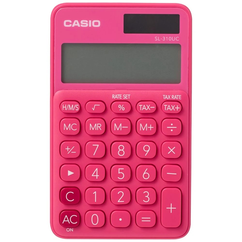 1 Casio 10 Digit Portable Calculator Pink SL31OUCRD, 1 of 4