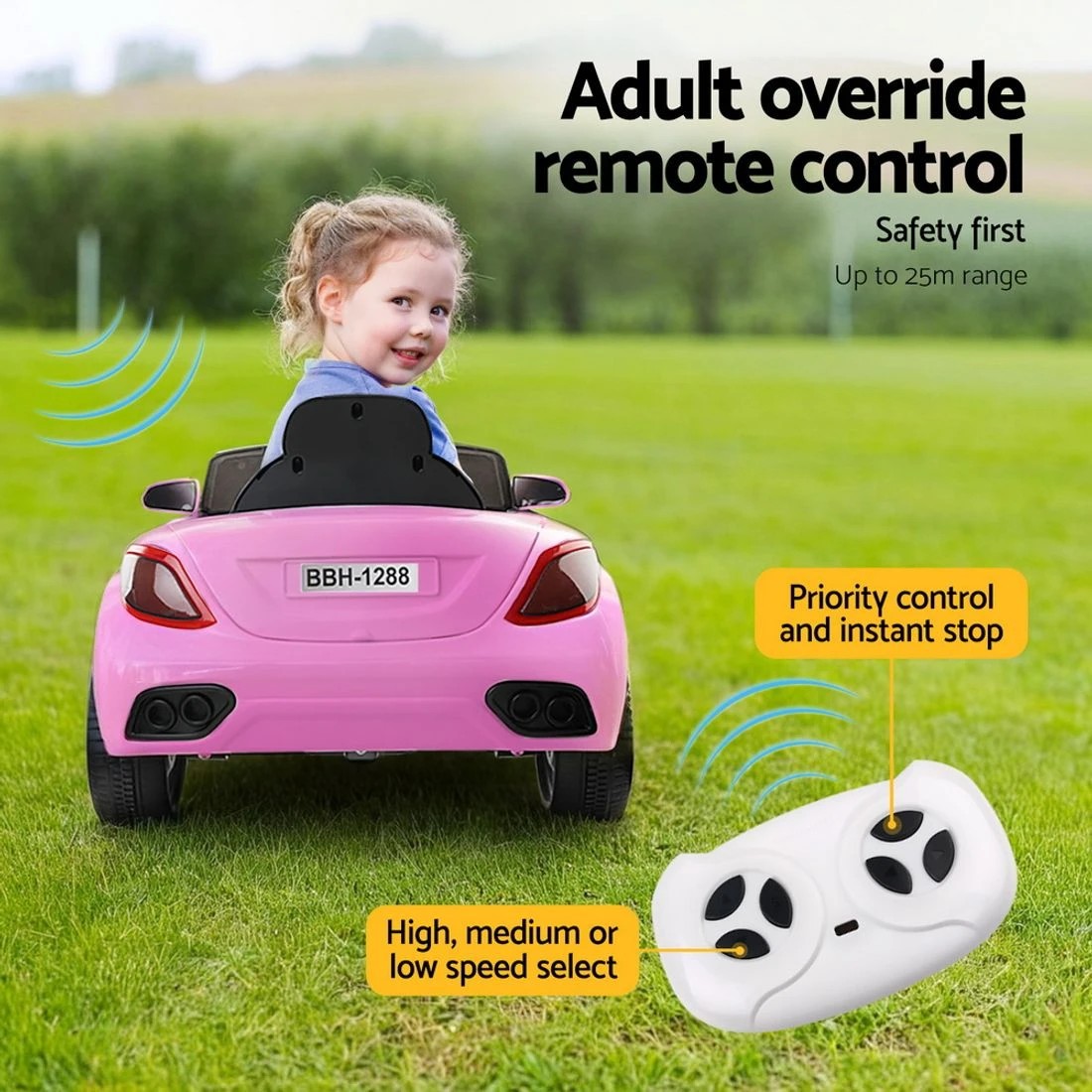 6 Rigo Kids Electric Ride On Car Toys Cars Headlight Music Remote Control 12V
 - pink, 6 of 8
