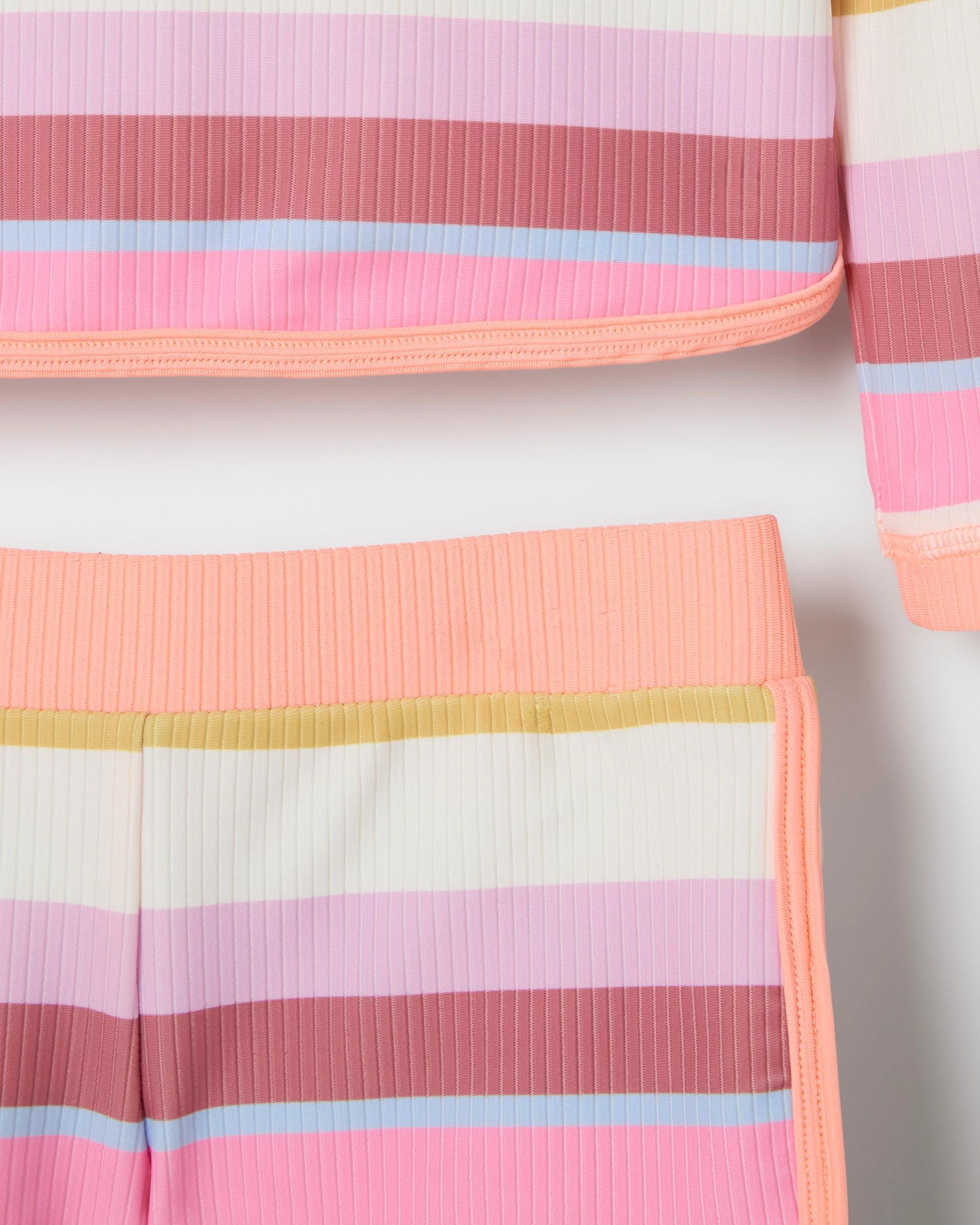 2 Target Kids Long Sleeve Swim Rashie and Shorts Set MULTI STRIPE, 2 of 2