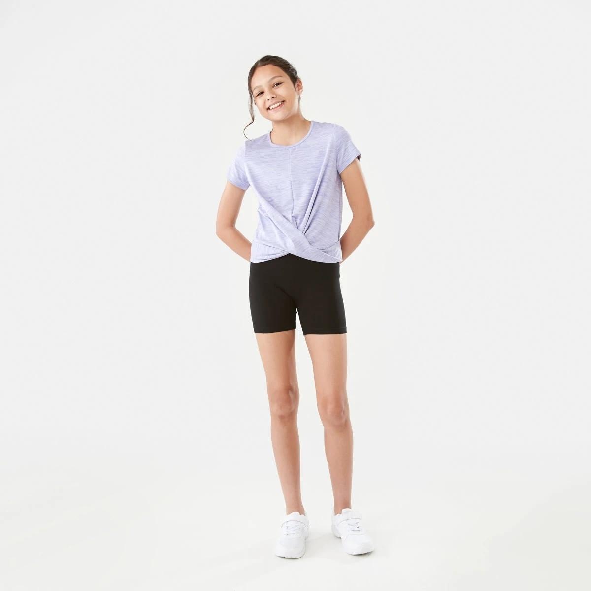 6 Active Kids Twist Front T-shirt Purp Marle, 6 of 9