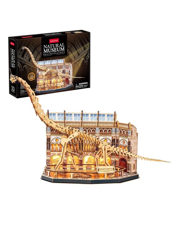 CubicFun LED Natural Museum Brachiosaurus 216 Piece 3D Puzzle Model Kit