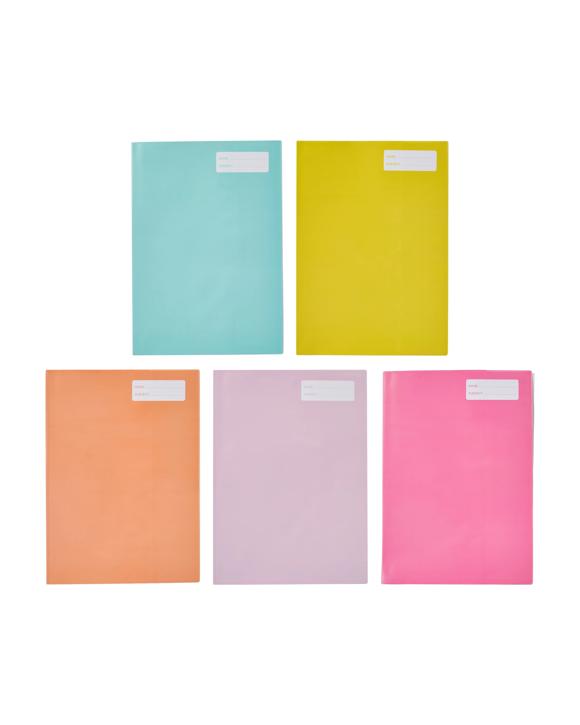 5 Pack A4 Book Sleeve - Pastel