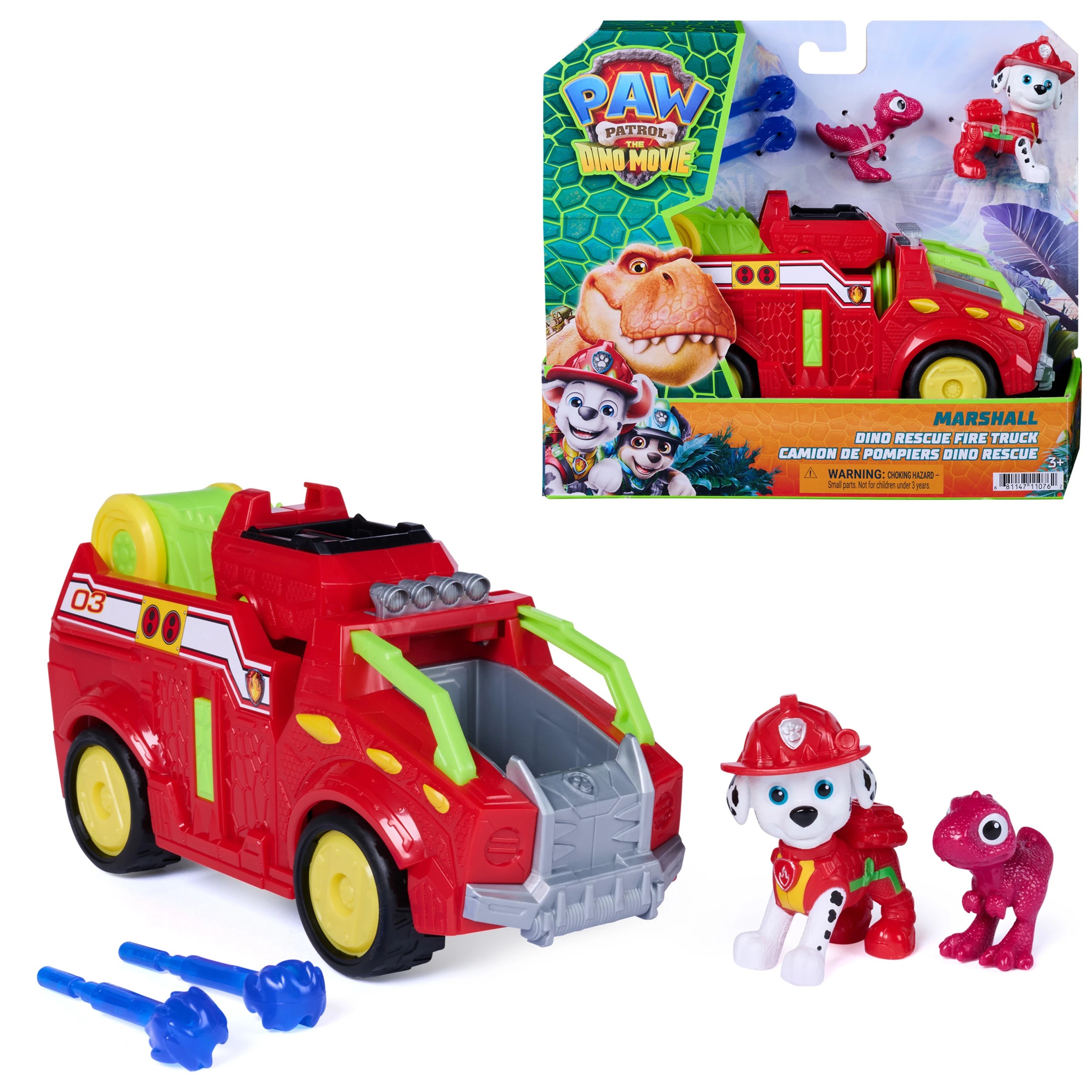 1 PAW Patrol: The Dino Movie Marshall Dino Rescue Fire Truck, 1 of 9