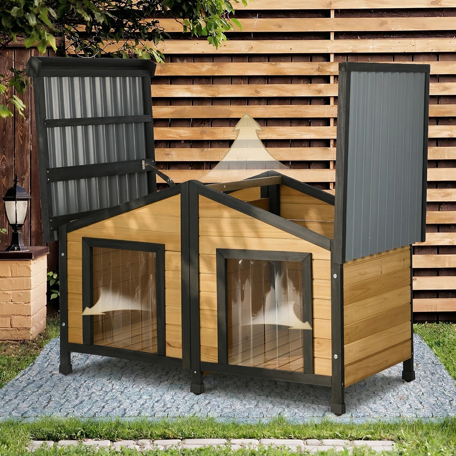 5 Alopet Dog Kennel Outdoor Indoor Pet House Wooden Cage Puppy Cabin Crate Kennels - Multi, 5 of 8