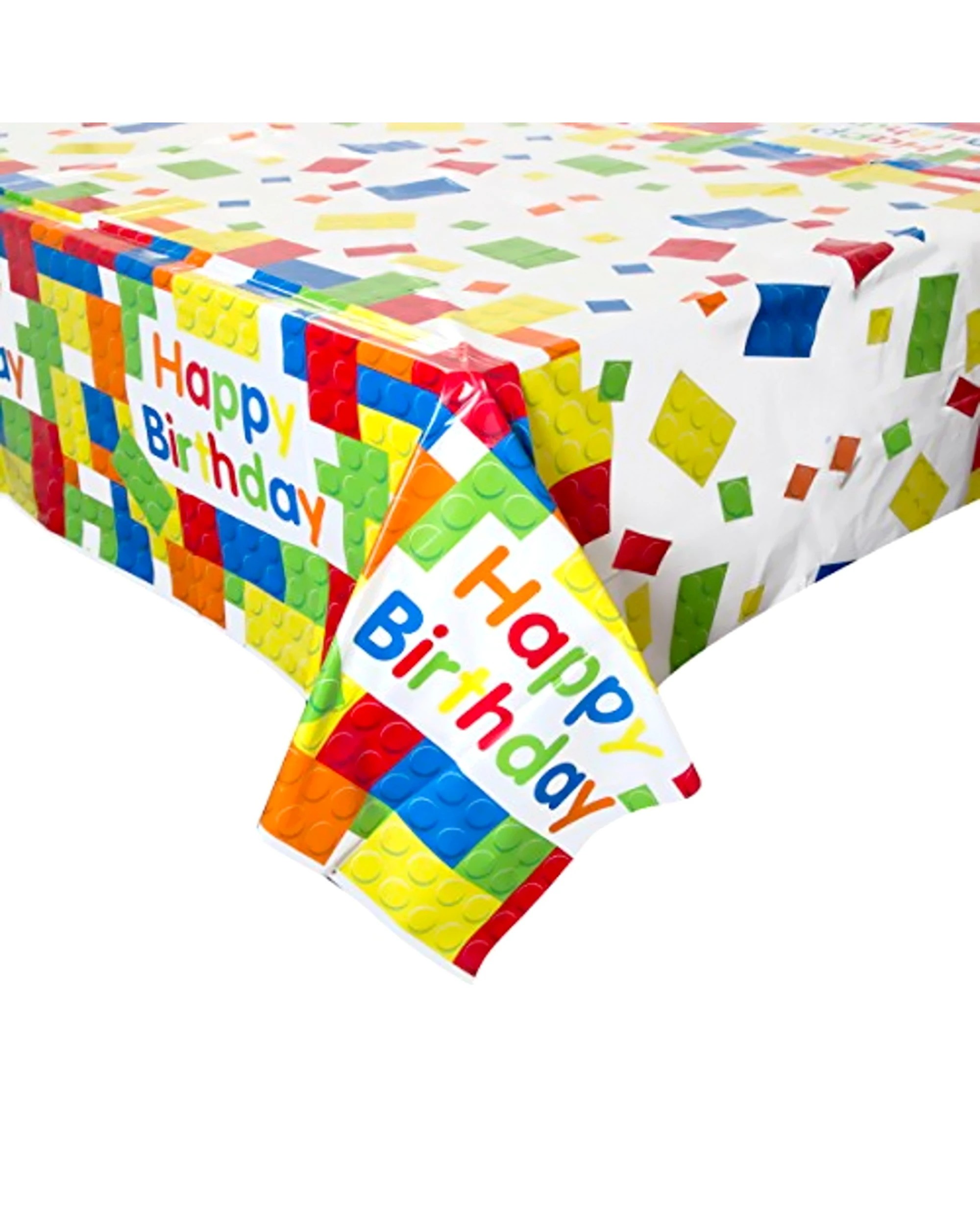 1 Unique Building Blocks Rectangular Plastic Tablecloth, 1 of 2