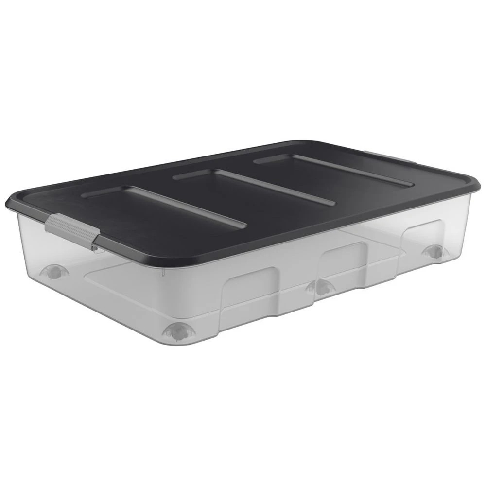 1 J.Burrows 60L Modular Storage Container Clear Clear/Grey, 1 of 5