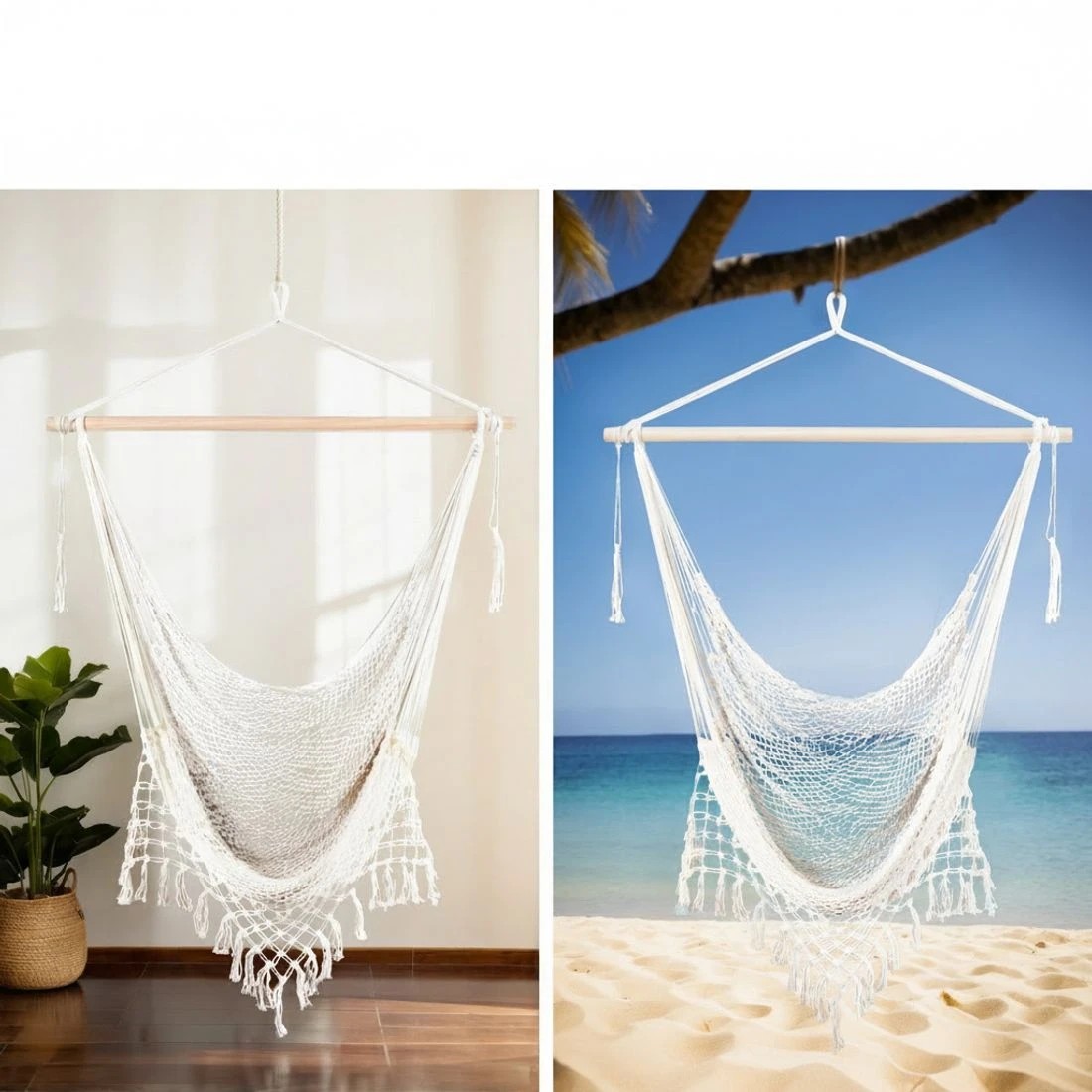 5 Gardeon Hammock Chair Swing Camping Mesh - Beige, 5 of 5