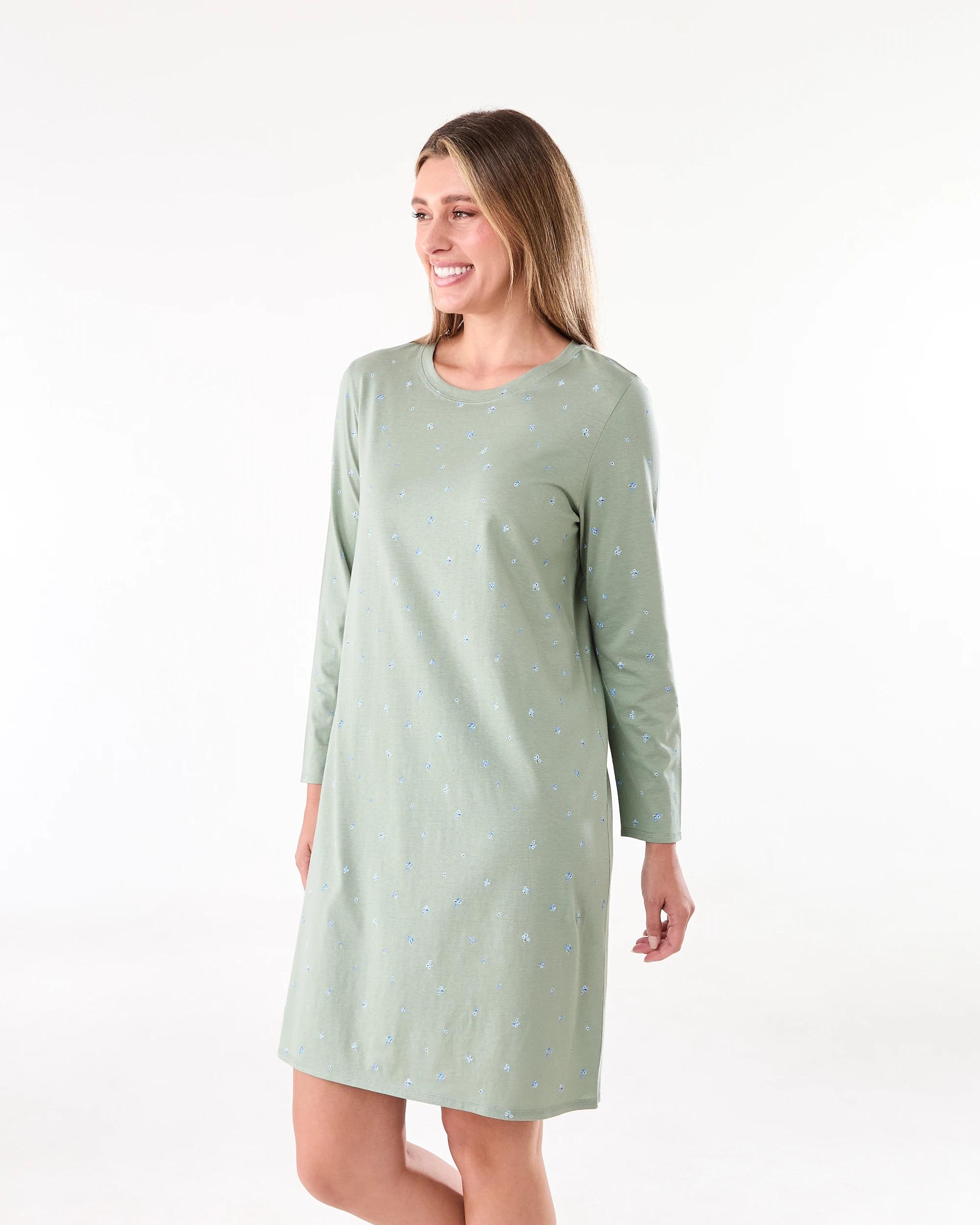 2 Cotton Long Sleeve Print Knit Nightie Diy Frl Gn, 2 of 8
