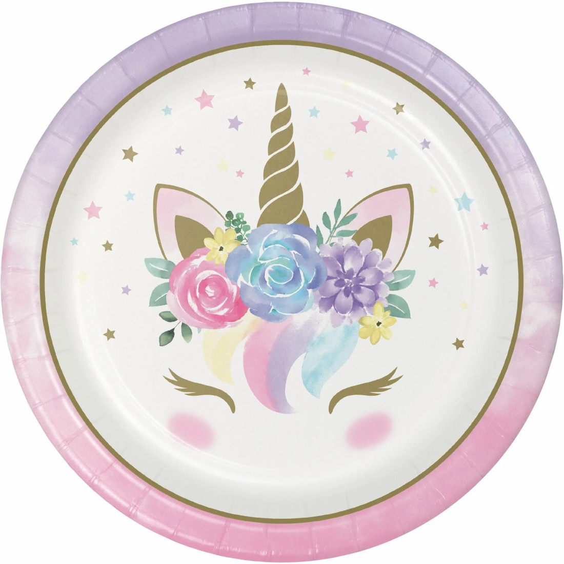 1 Creative Converting Floral Unicorn Large Paper Plates Pack of 8, 1 of 1