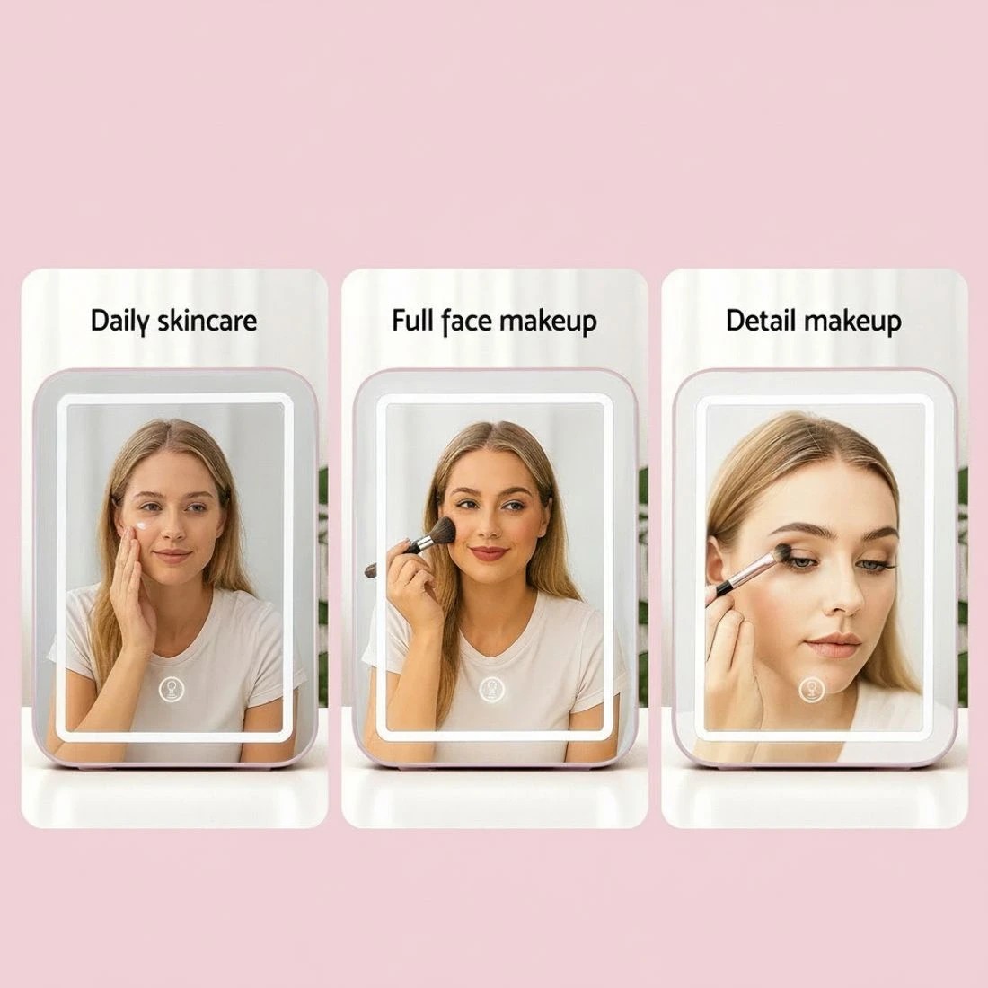 7 Glacio Mini Fridge Skincare Beauty Cooler Warmer LED Mirror 12V 220V  4L - Pink, 7 of 8