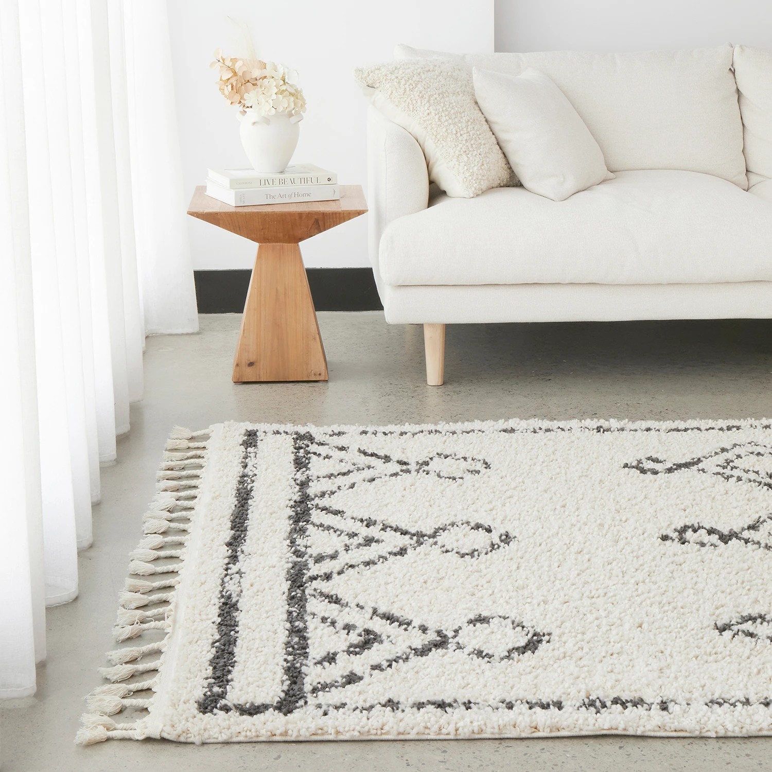3 Common Ground Rugs Tangier Temara 170x120cm - Small Power Loomed Pet Friendly Floor Rug - Natural, 3 of 7