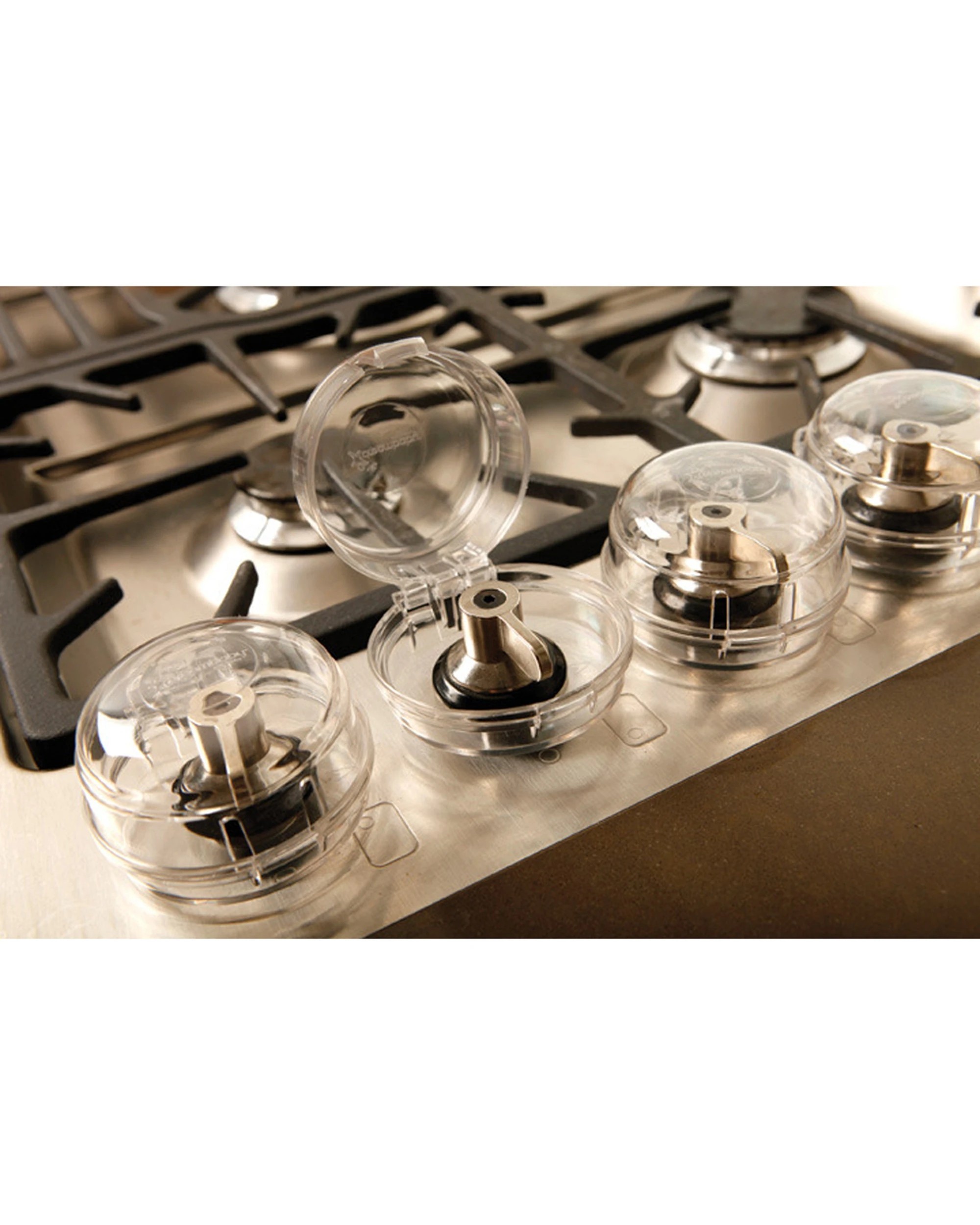 4 Dreambaby 4pc Baby Safety Stove Oven Knob Covers Clear - Clear, 4 of 5
