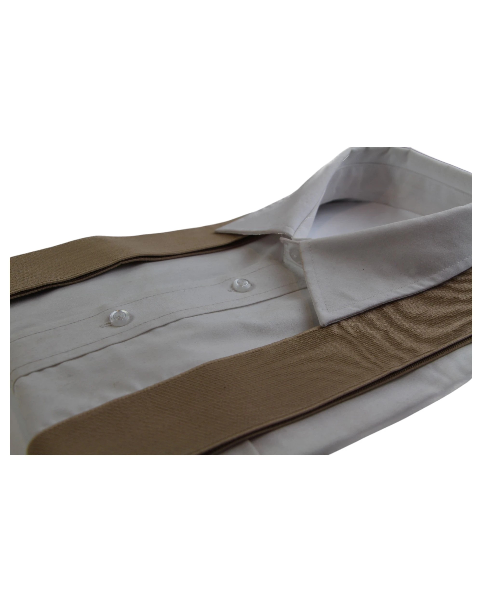 3 Zasel Mens Extra Wide Heavy Duty Adjustable 120cm Latte Suspenders, 3 of 3