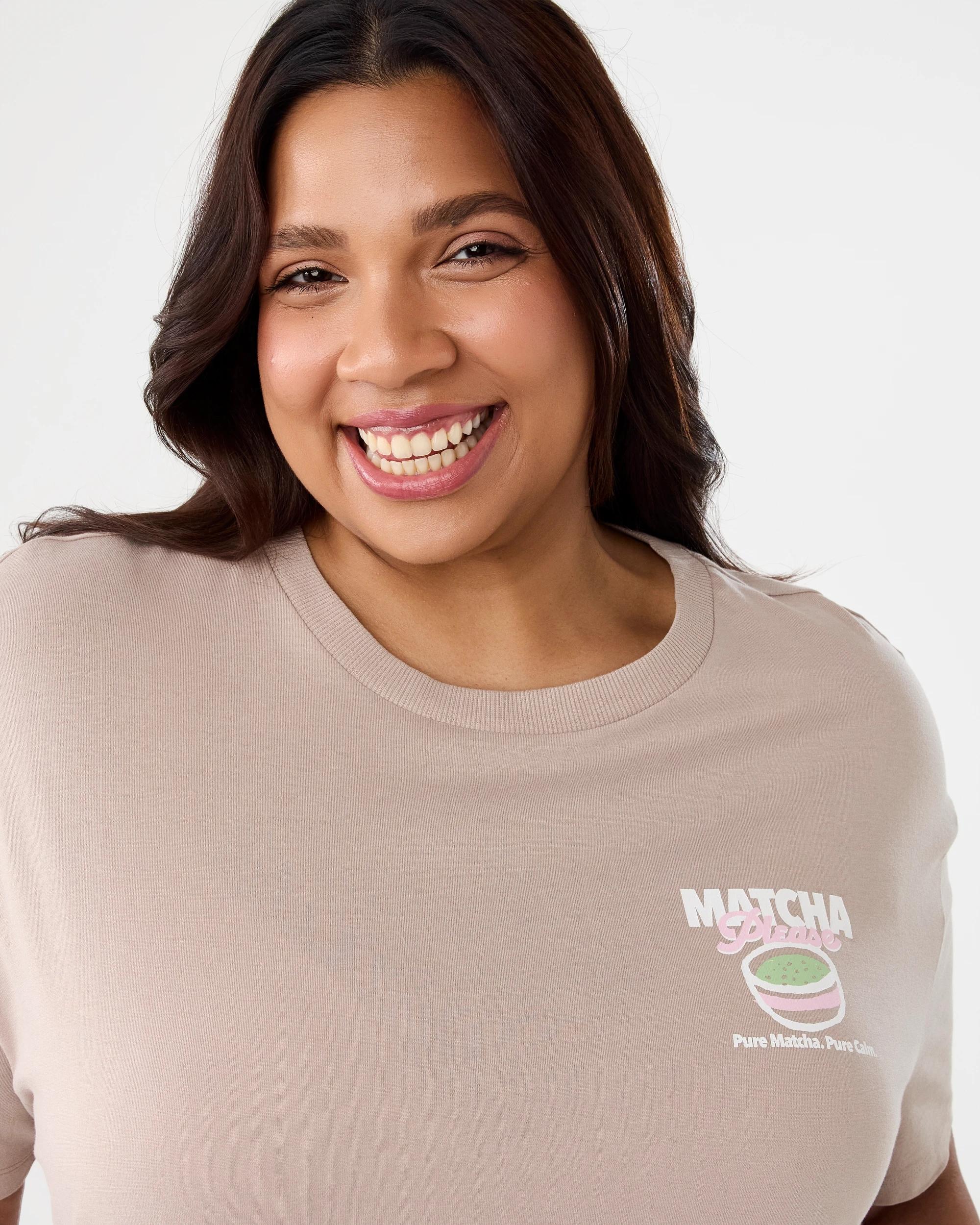 4 Curve Short Sleeve Boyfriend T-shirt MATCHA, 4 of 7