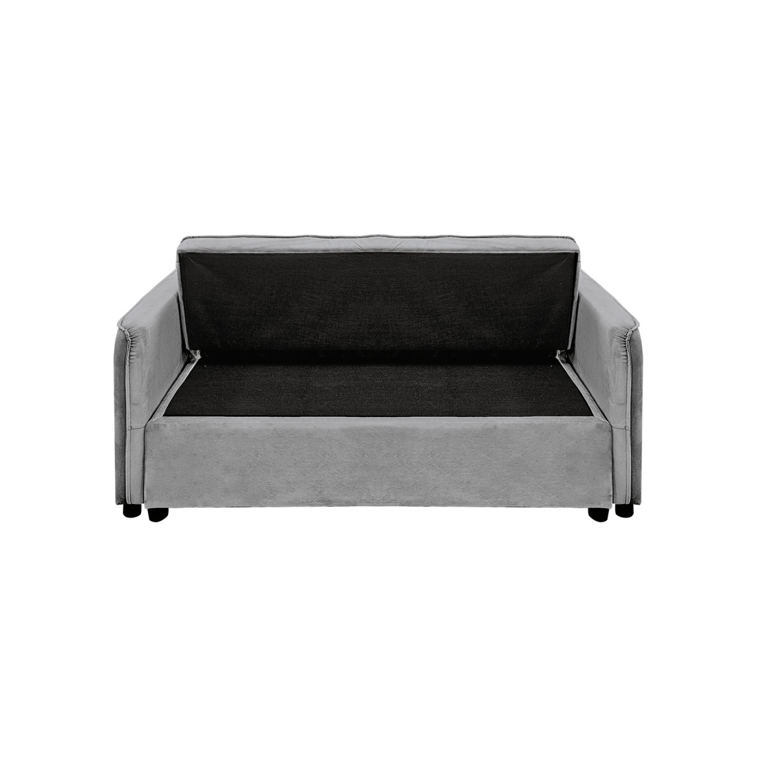 6 Sarantino Quincy 2-seater Velvet Sofa Bed In Dark Grey With Wooden Frame And Tufted Design, 6 of 9