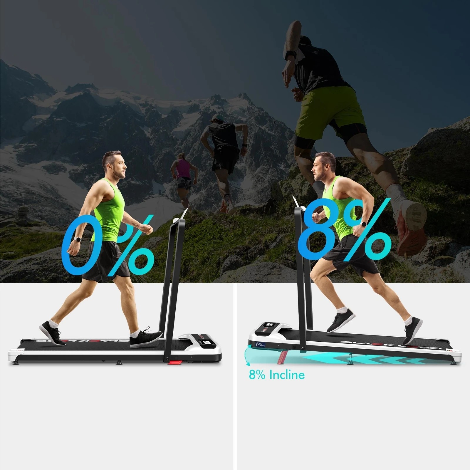 6 Black Lord Treadmill Electric Walking Pad Folding Incline Magnetic Remote - White, 6 of 10