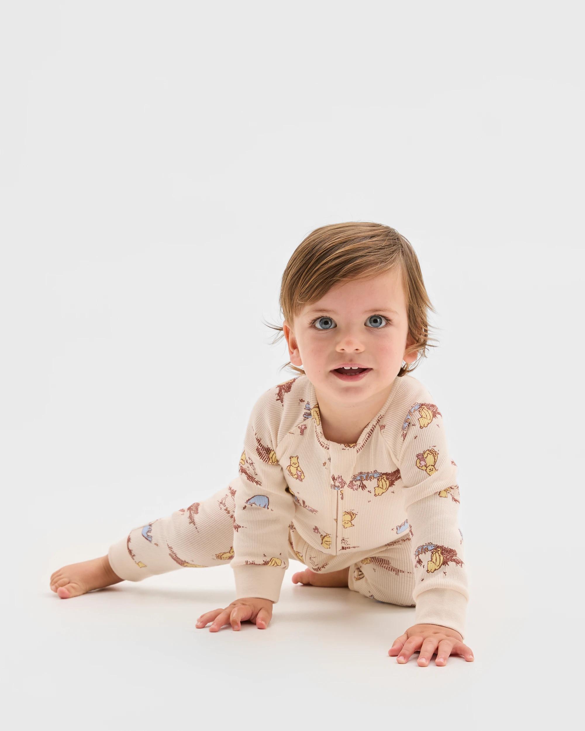 1 Disney Winnie The Pooh Organic Cotton Baby Rib Footless Coverall WINNIE & FRIENDS, 1 of 4