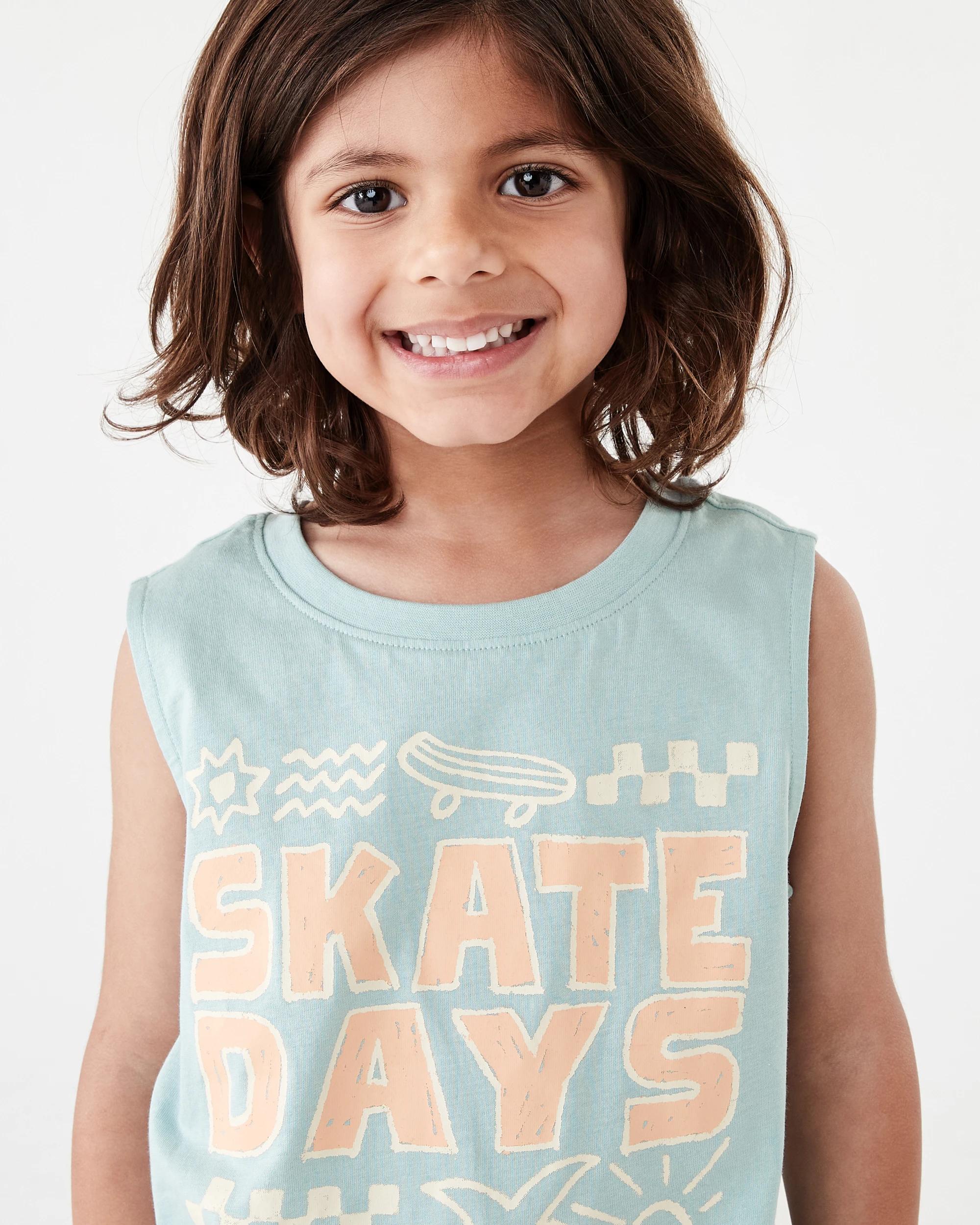 3 Oversized Print Tank Grn Skate, 3 of 6