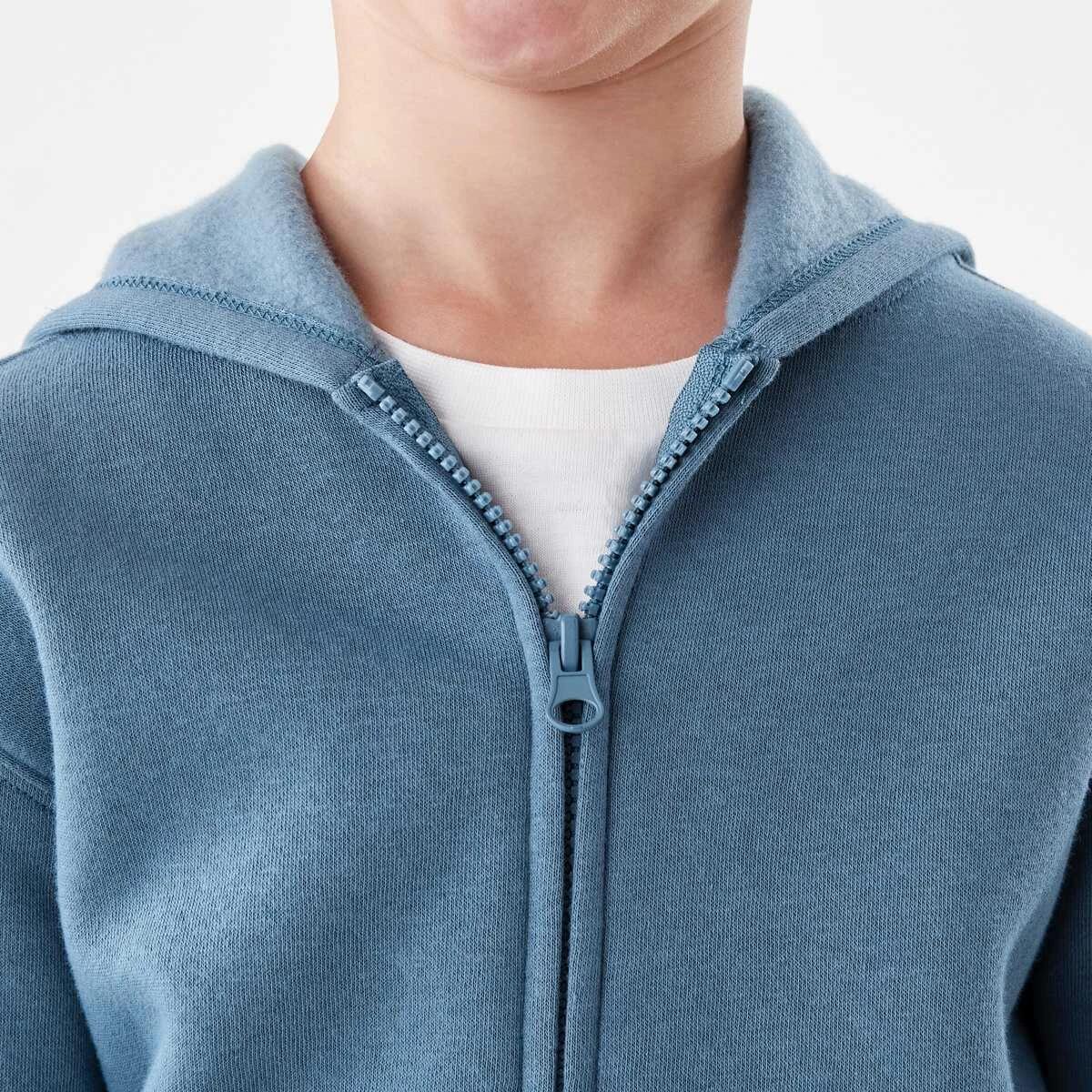 5 Plain Zip Through Hoodie Copen Blue, 5 of 10