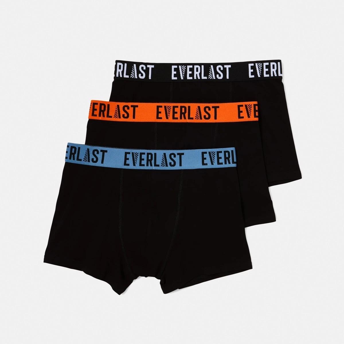 1 3 Pack Everlast Mens Workwear Trunks EVERLAST BLACK, 1 of 7